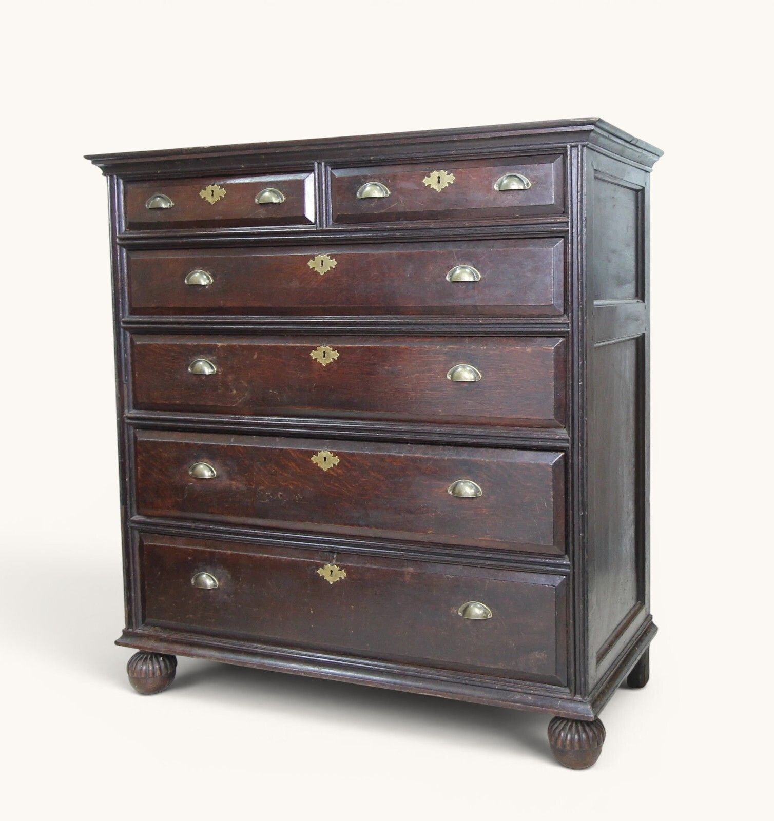 A Large Antique Solid Oak Chest Of Drawers photo vintage