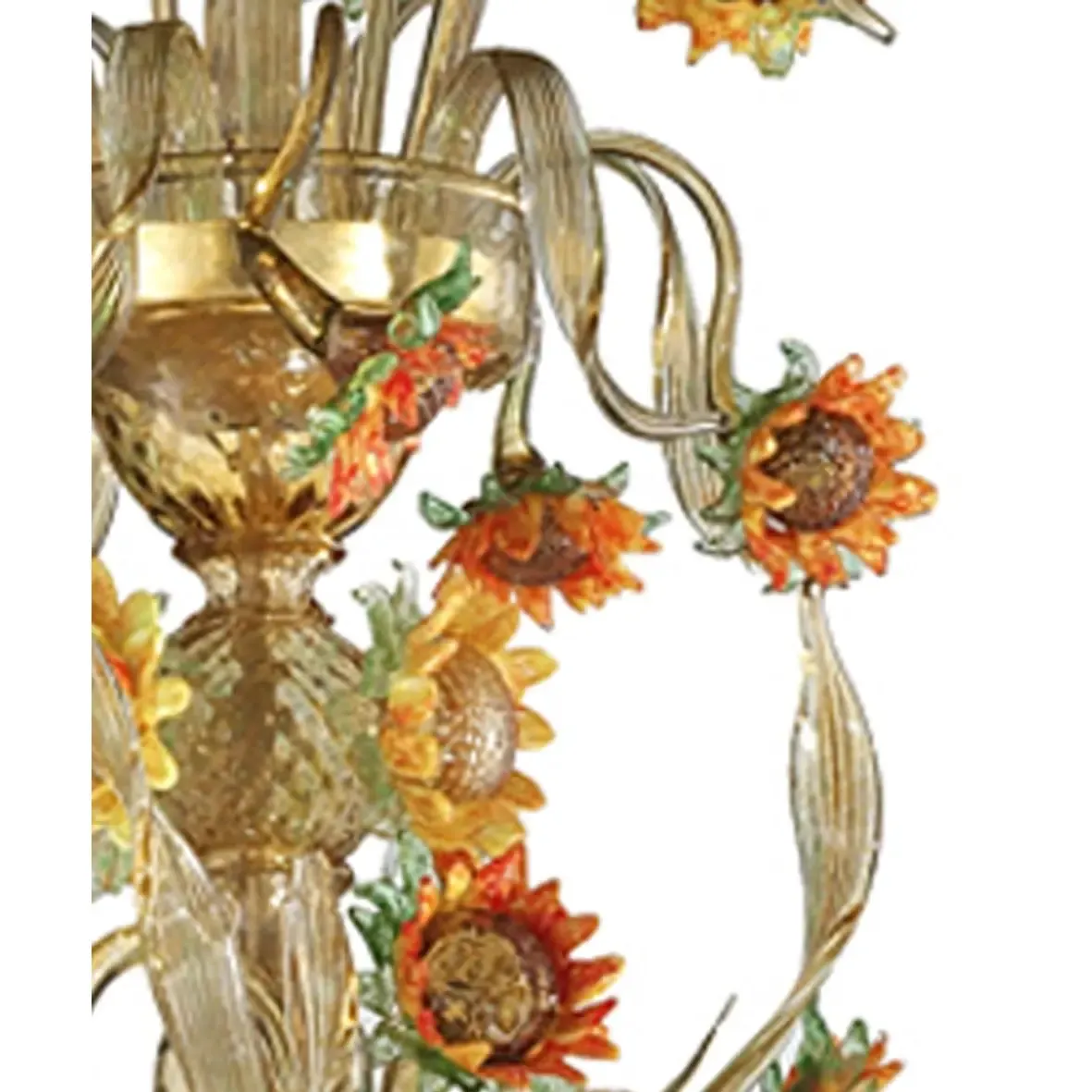 Artistic Venetian “Sunflowers” Murano Glass Chandelier photo furniture
