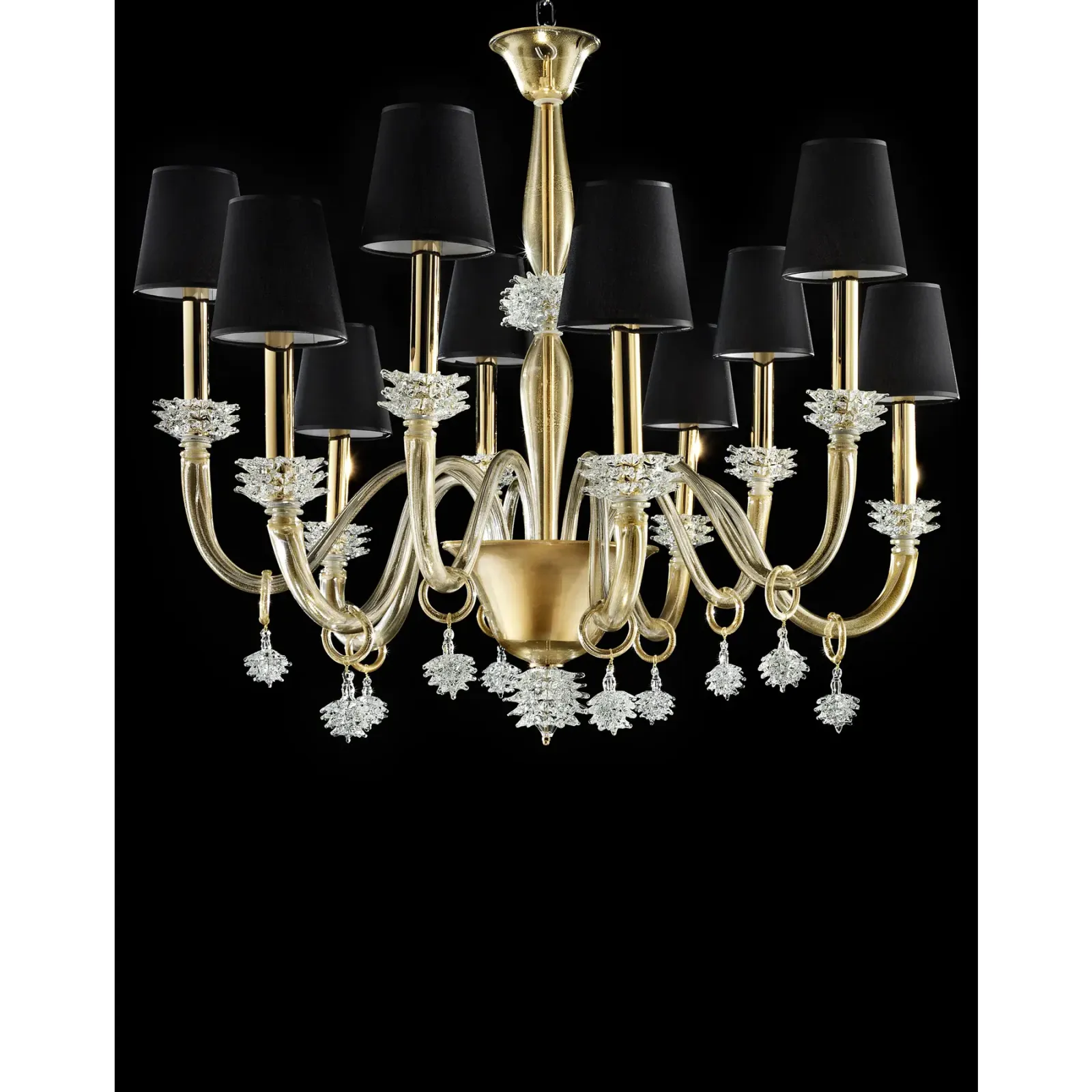 Modern Venetian “Rostrato” Murano Glass Chandelier photo furniture