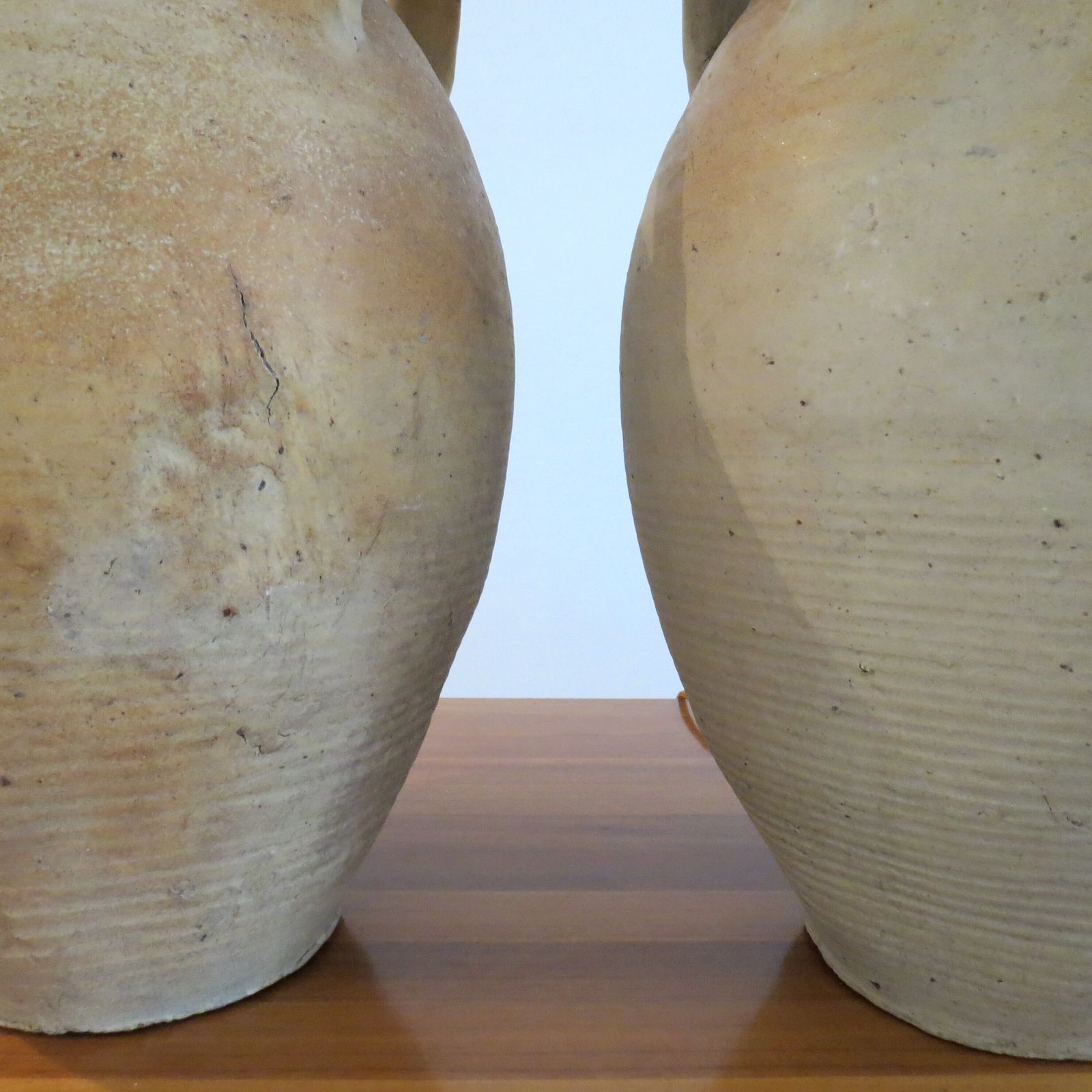 Pair Of Very Large Pottery Olive Oil Jar Table Lamps photo furniture