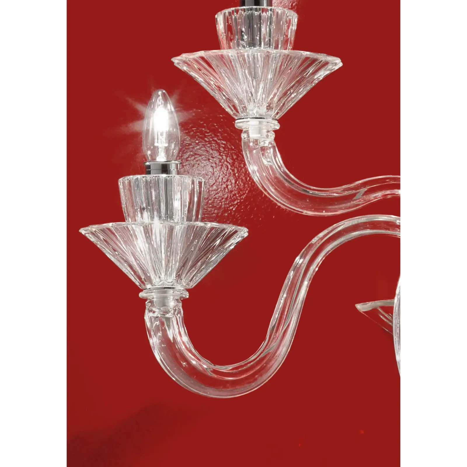 Venetian Imperial “Rigadin” Murano Glass Wall Sconce In Transparent Glass photo for sale