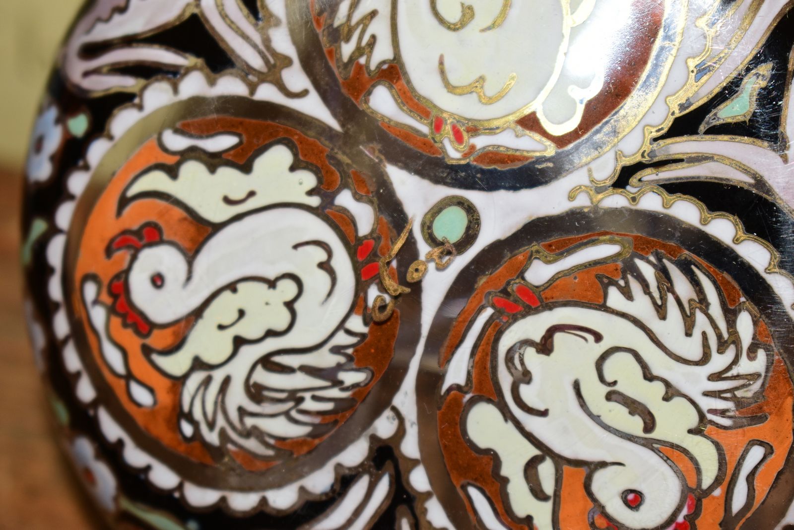 photo for sale Mudejar Style Hand Painted Decorative Glass Dish By José Cire Royo C.1960