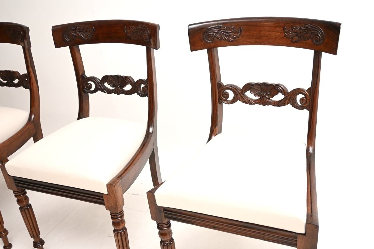 photo for sale Set Of Four Antique Regency Period Rosewood Dining Chairs