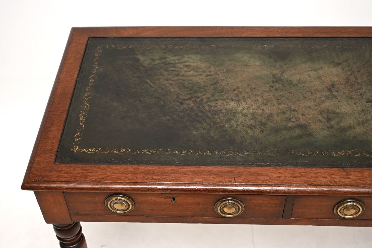 Antique Georgian Mahogany Leather Top Writing Table / Desk photo buy