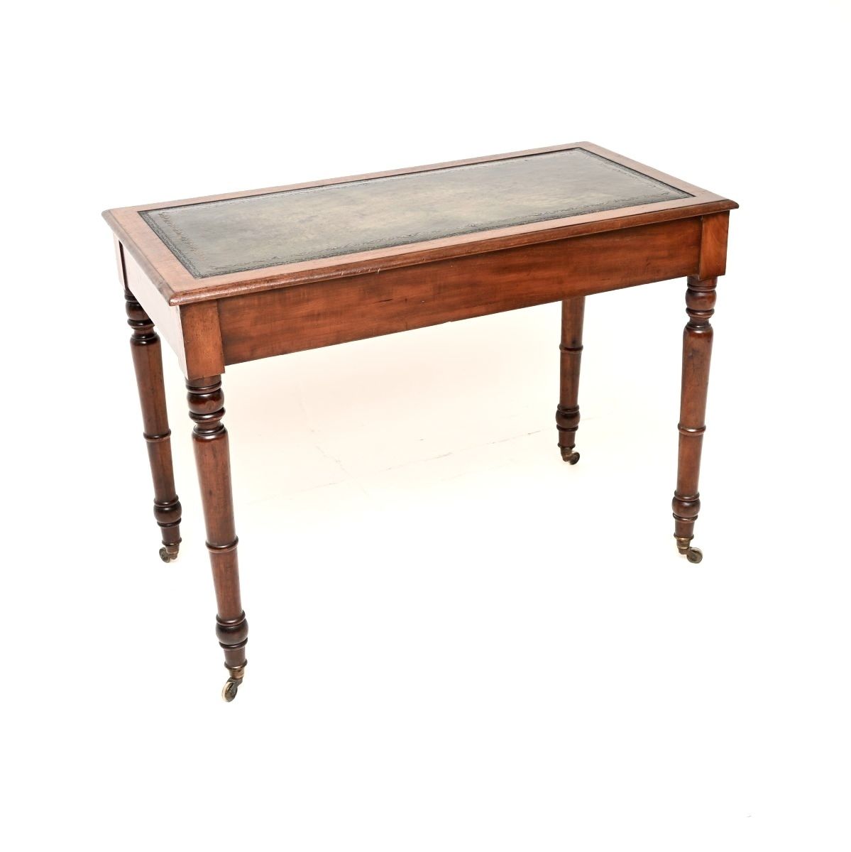 Furniture Antique Georgian Mahogany Leather Top Writing Table / Desk photo