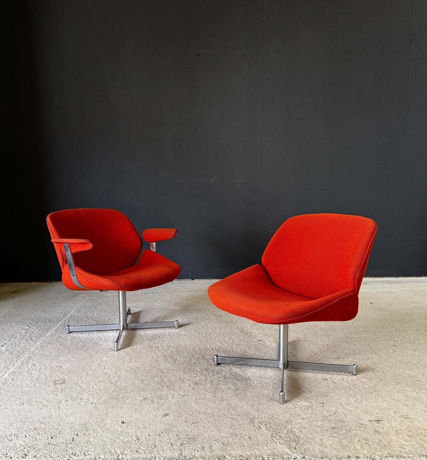 Mcm Design "Exquis" Lounge Chair Set By Geoffrey Harcourt For Artifort, Netherlands 1960's