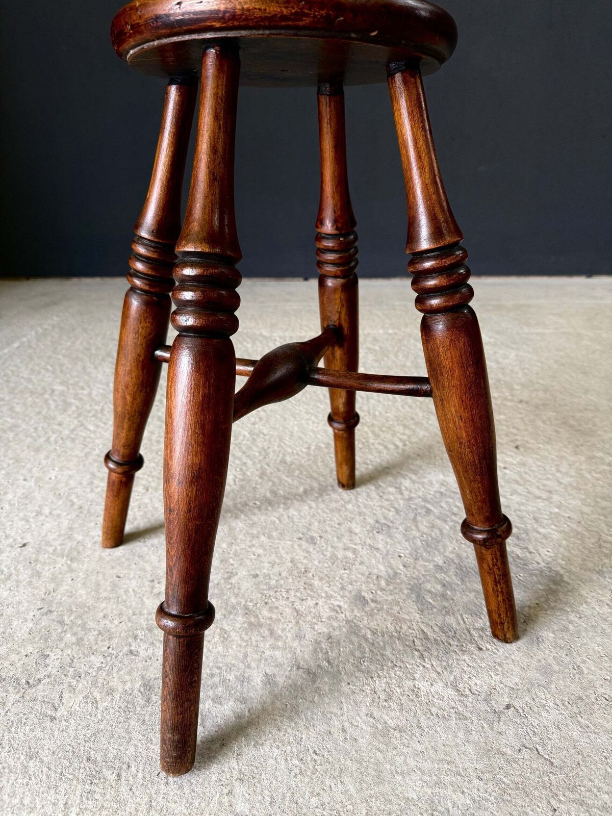 French Provincial Design Turned Stool, 1940's photo vinterior
