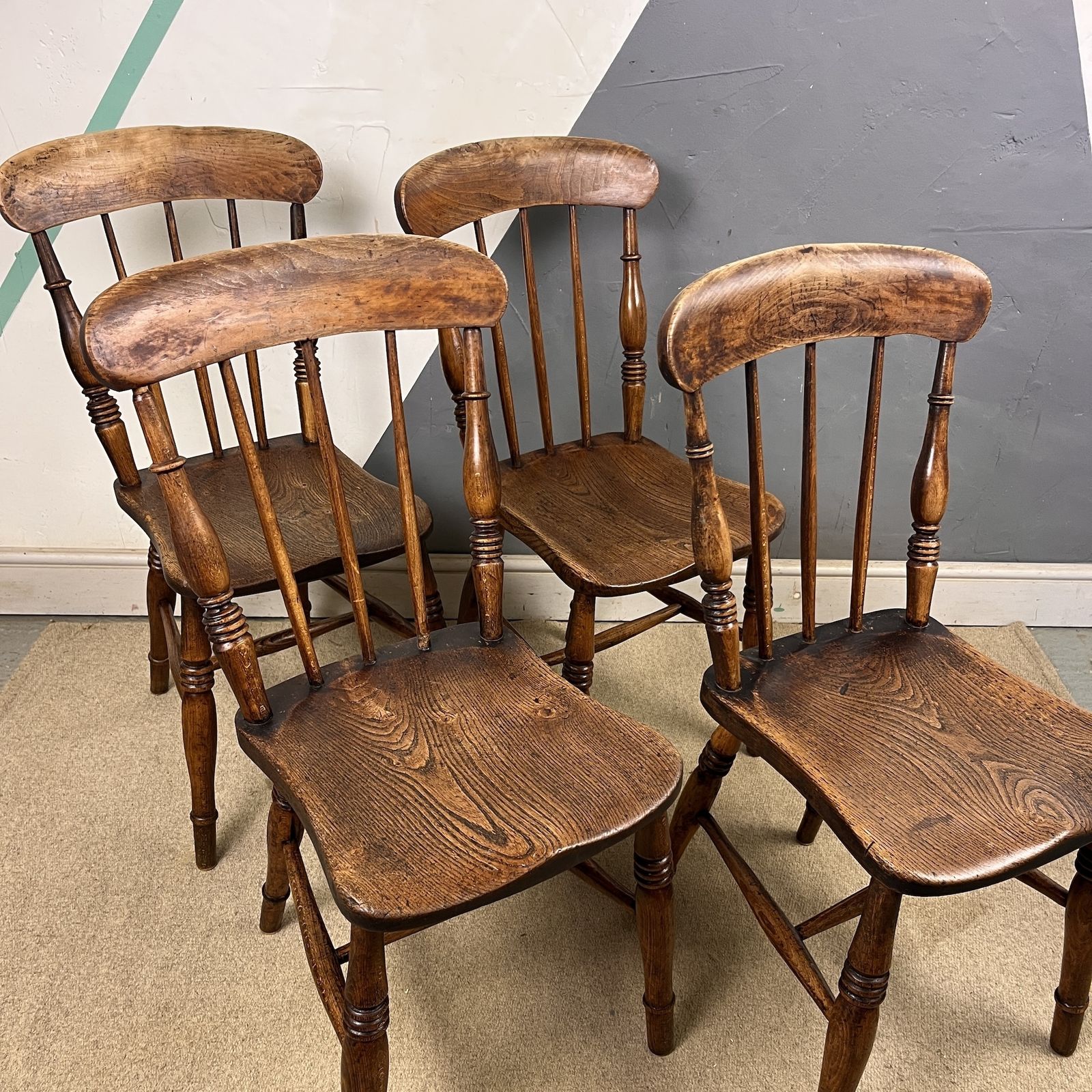 Antique Elm Kitchen Dining Chairs photo buy