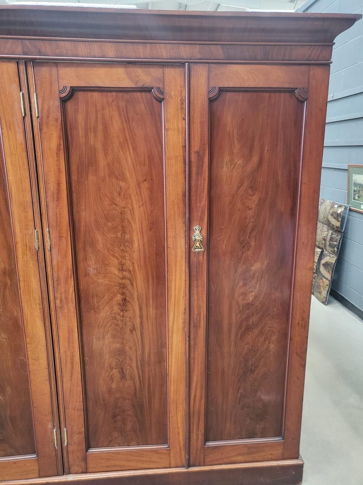 photo for sale Antique 4 Door Mahogany Breakdown Wardrobe Bedroom