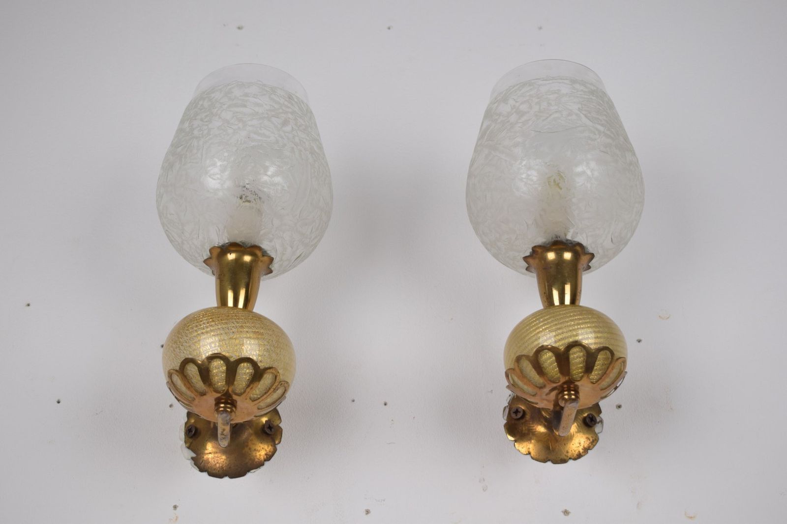 photo for sale Vintage Wall Lamps From Barovier & Toso, 1940s, Set Of 2
