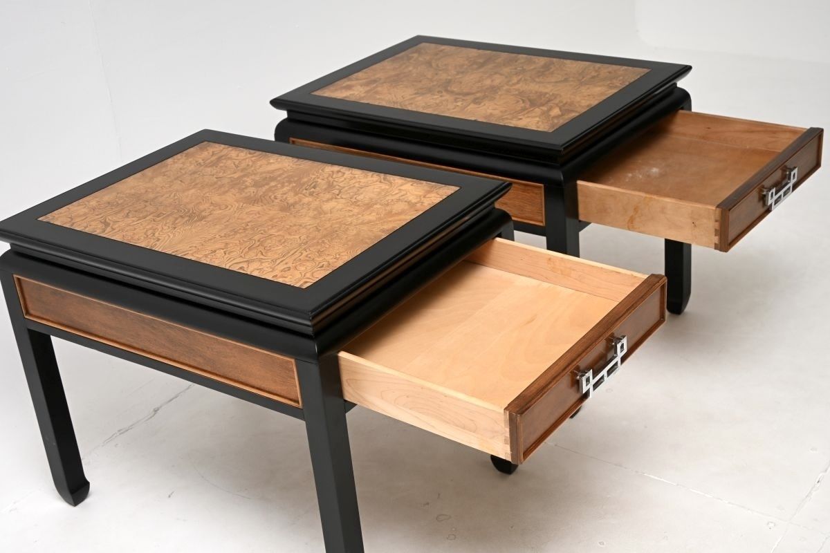 Pair Of Vintage Burr Elm Side Tables By Raymond Sobota photo buy