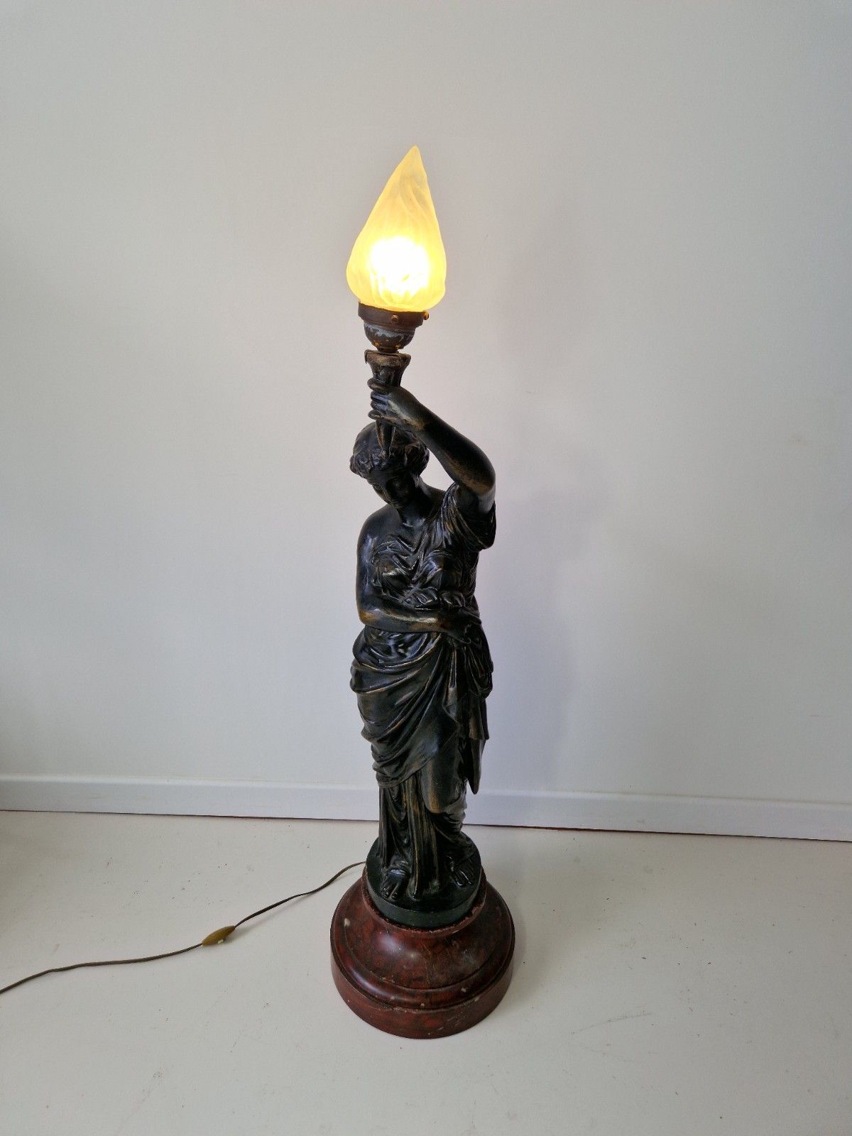Antique Large French Liberty Table Or Floor Lamp 19th Century 120cm Marble Base photo furniture
