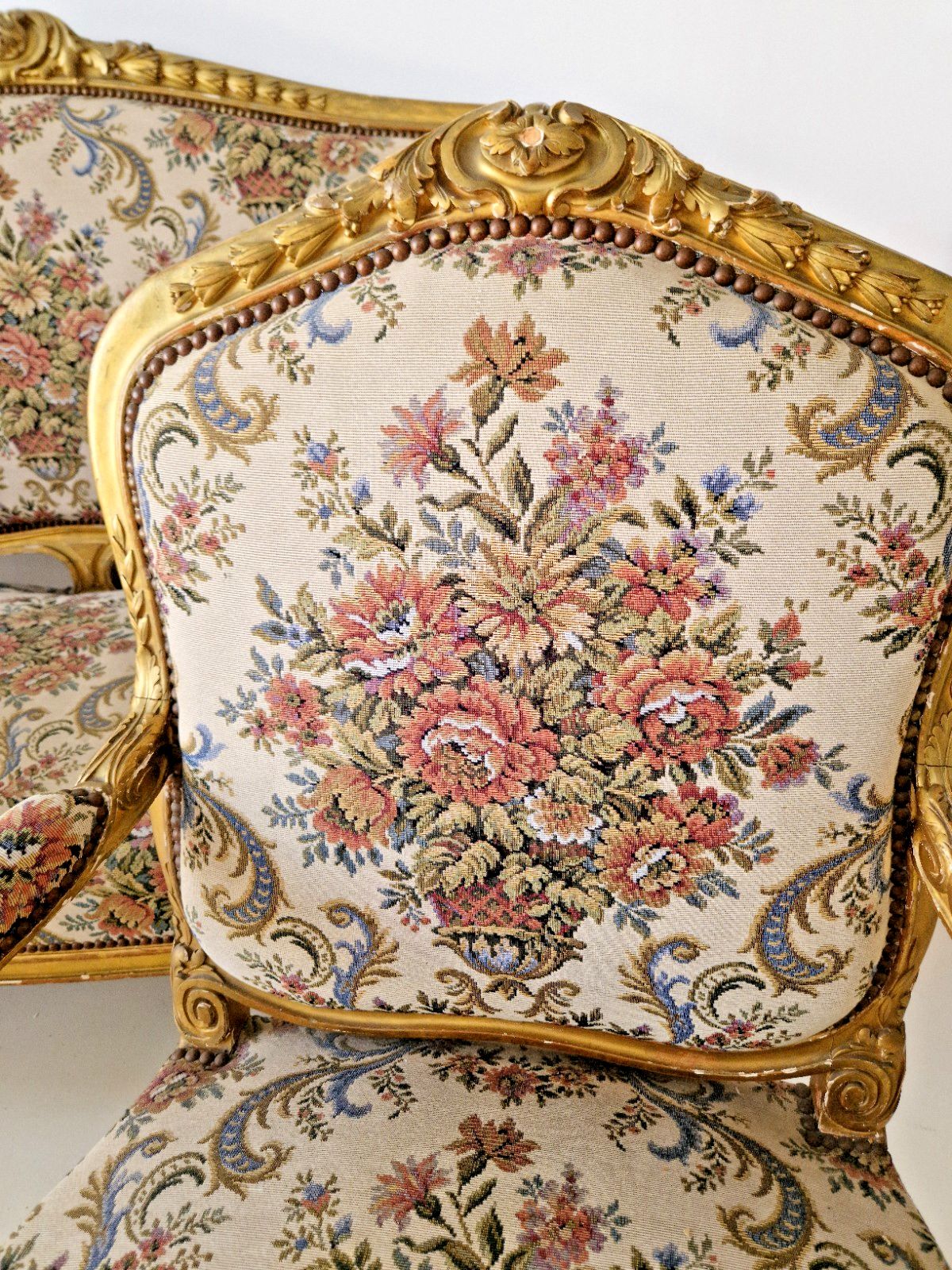 Antique French Sofa And Chairs Living Room Set 5 Piece 19th Century Chateau photo buy