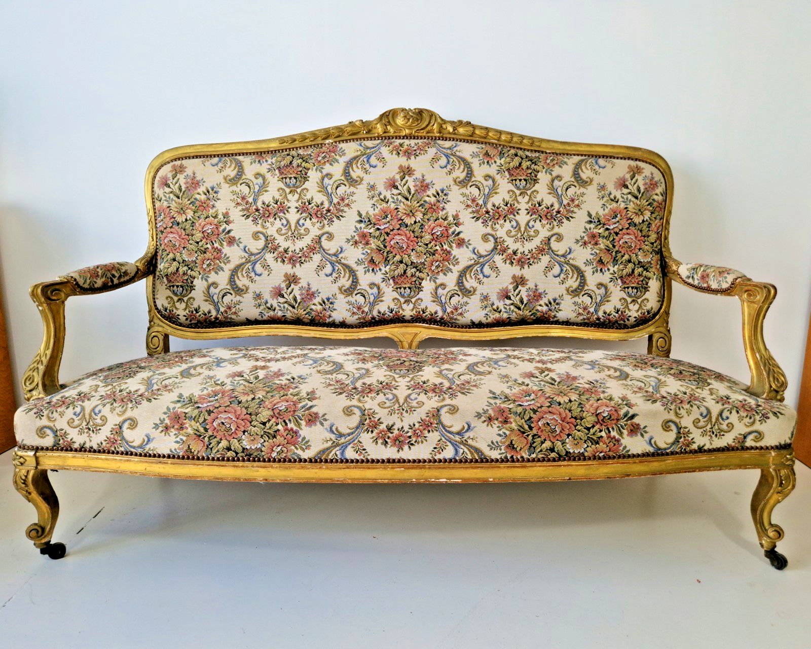 photo for sale Antique French Sofa And Chairs Living Room Set 5 Piece 19th Century Chateau