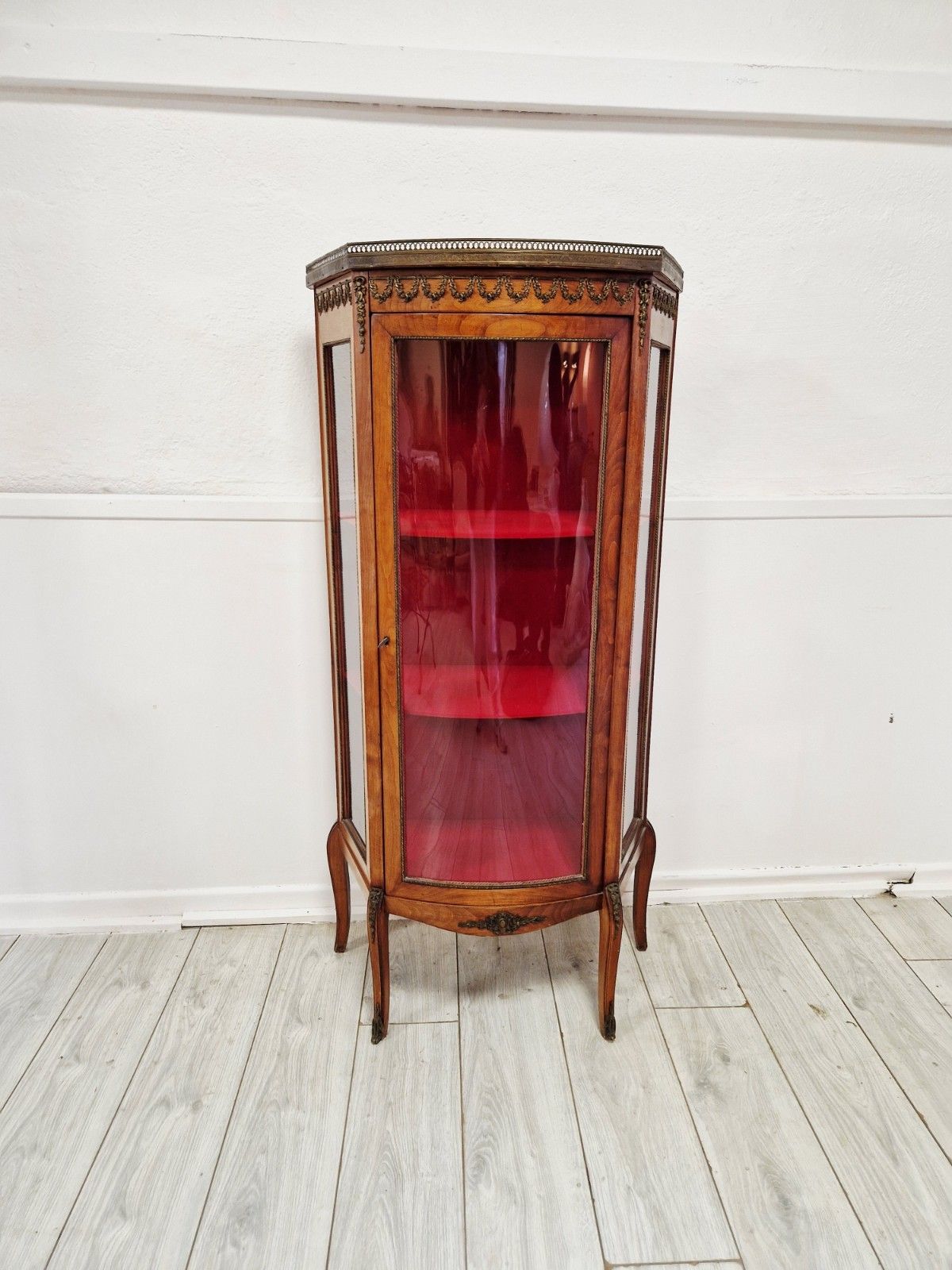 Antique French Louis XVI Style Vitrine Chateau China Cabinet photo vinterior
