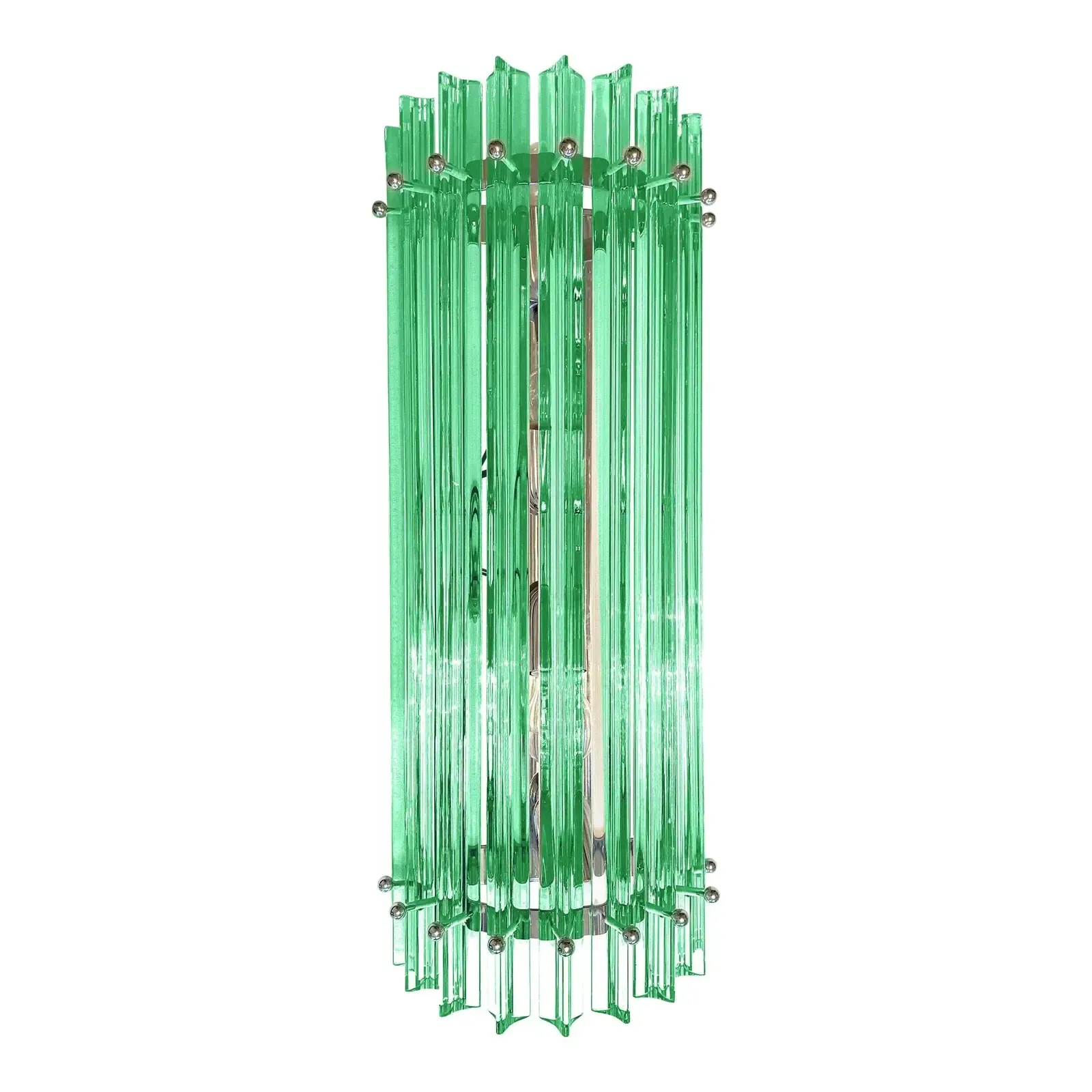 Contemporary Green “Wather Triedro” Murano Glass Wall Sconces   Lot Of 4 photo for sale