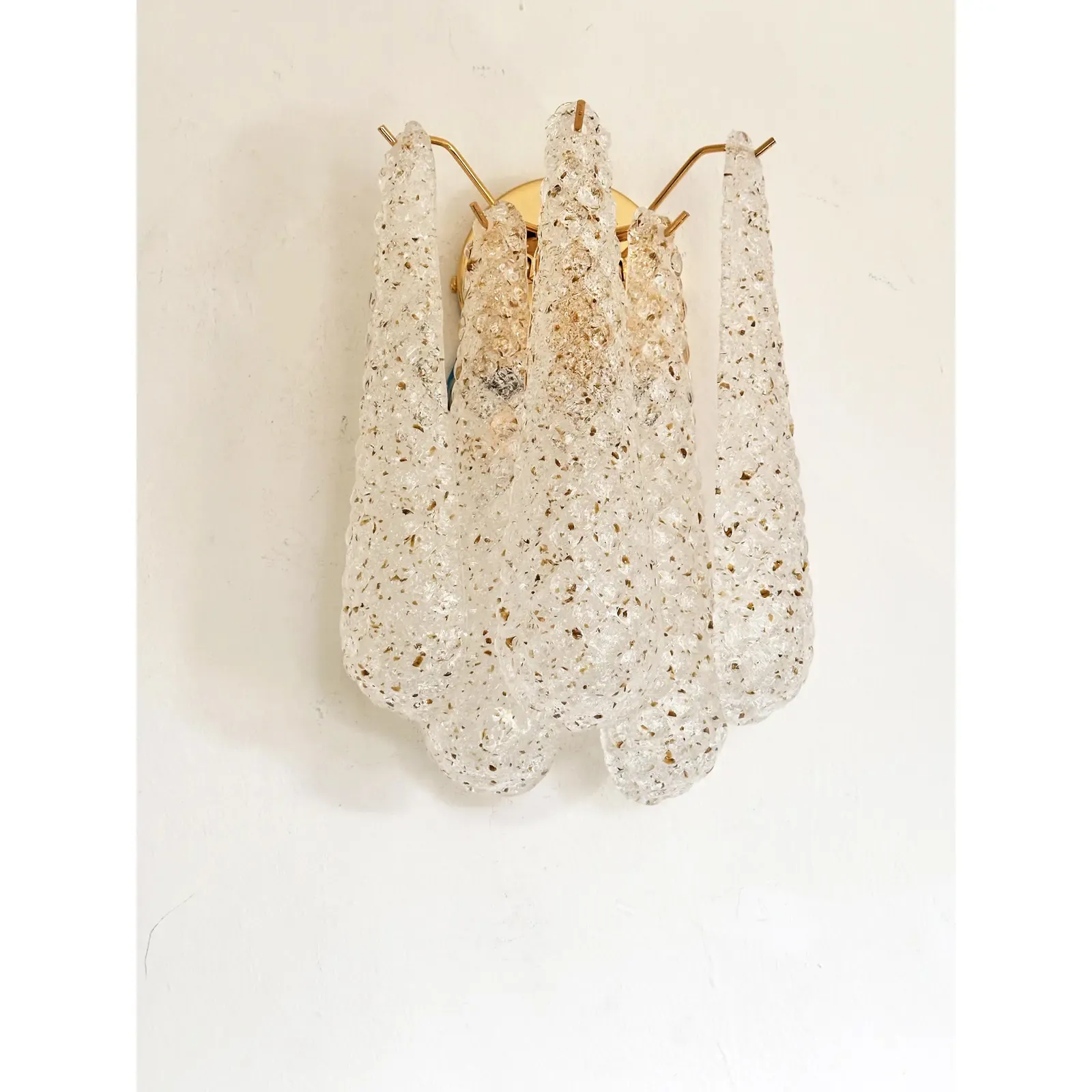 Contemporary Gold Murano Glass “Conchiglie” Wall Sconce Lot Of 4 photo for sale