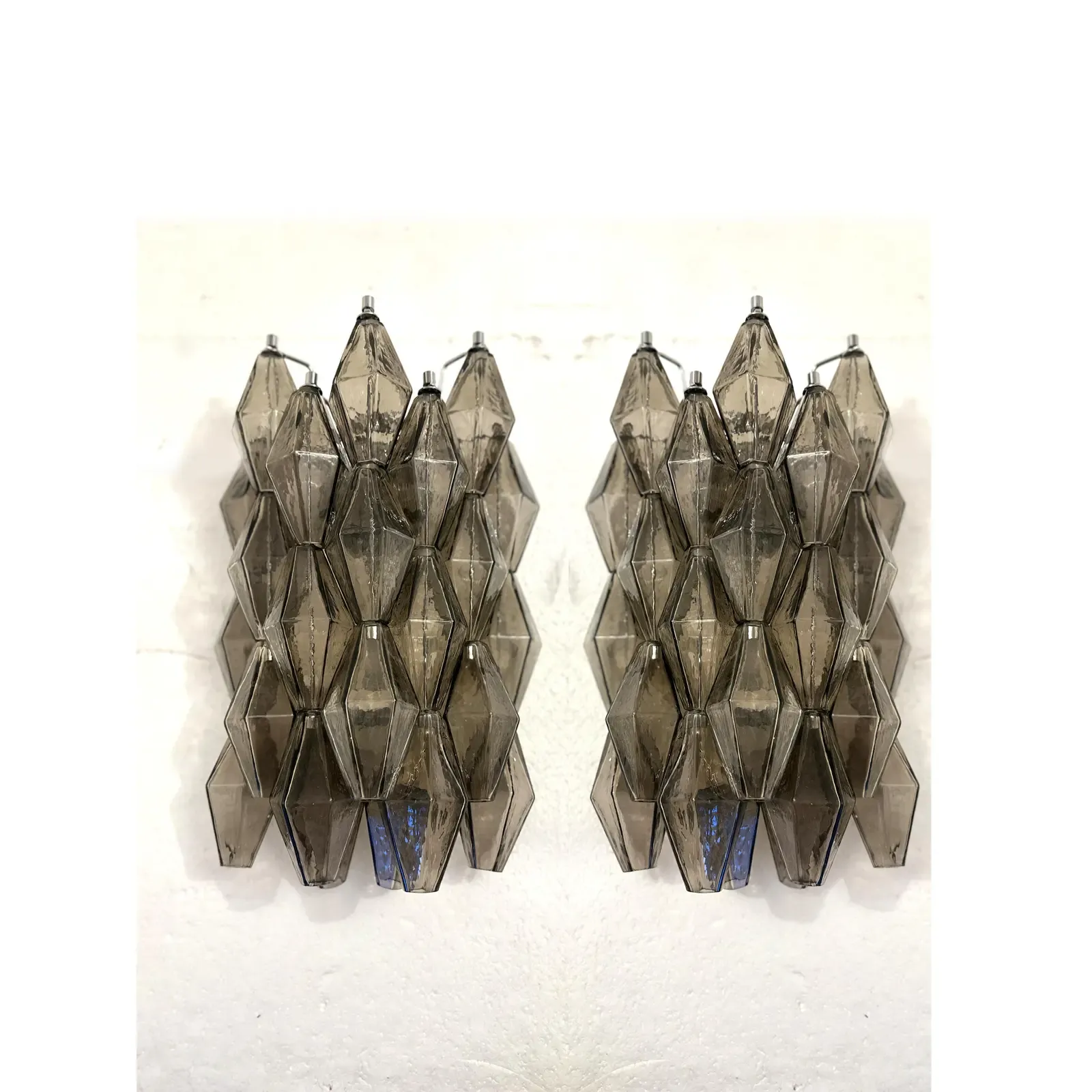 Italian “Poliedri” Murano Glass Wall Sconce In Venini Design   Lot Of 4 photo for sale