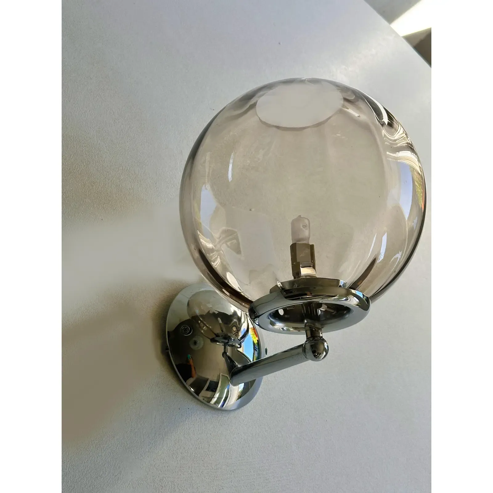 Italian Contemporary Smoked Fumè Murano Glass Sphere Sconces — Set Of 4 photo buy
