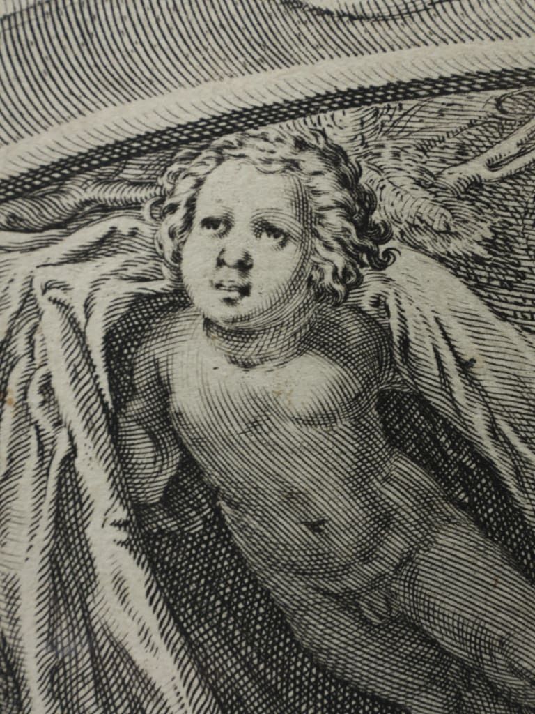 17th Century Mannerist Engraving: Venus & Cupid By Jan Saenredam (After Goltzius) photo vintage