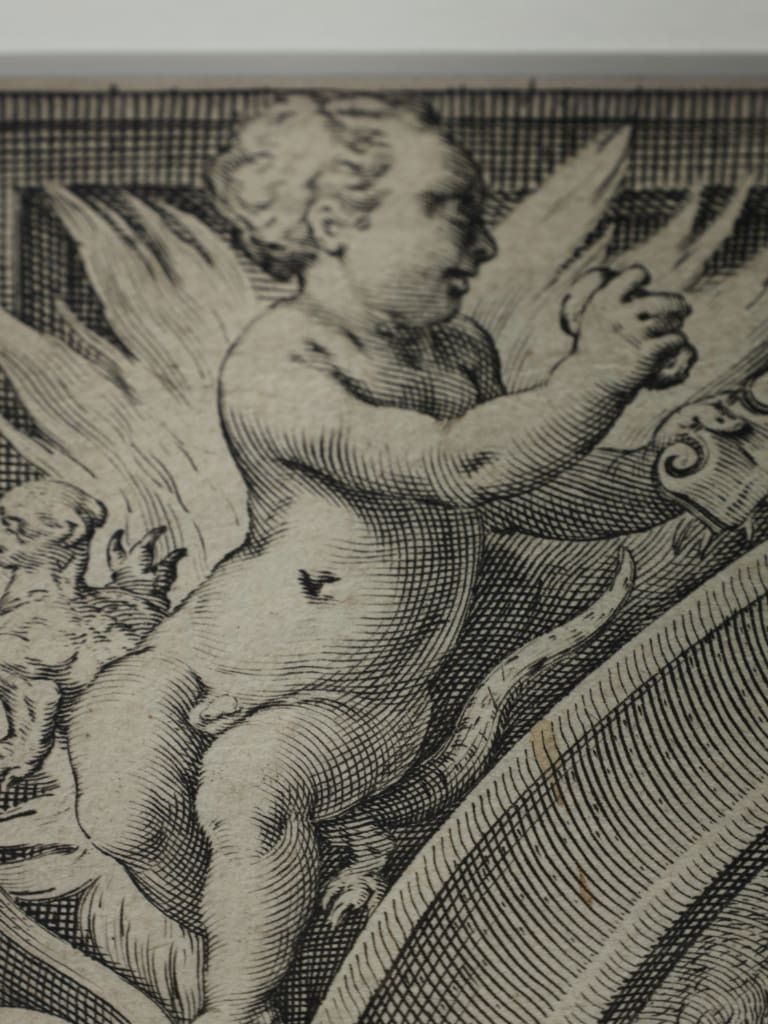 Art 17th Century Mannerist Engraving: Venus & Cupid By Jan Saenredam (After Goltzius) photo