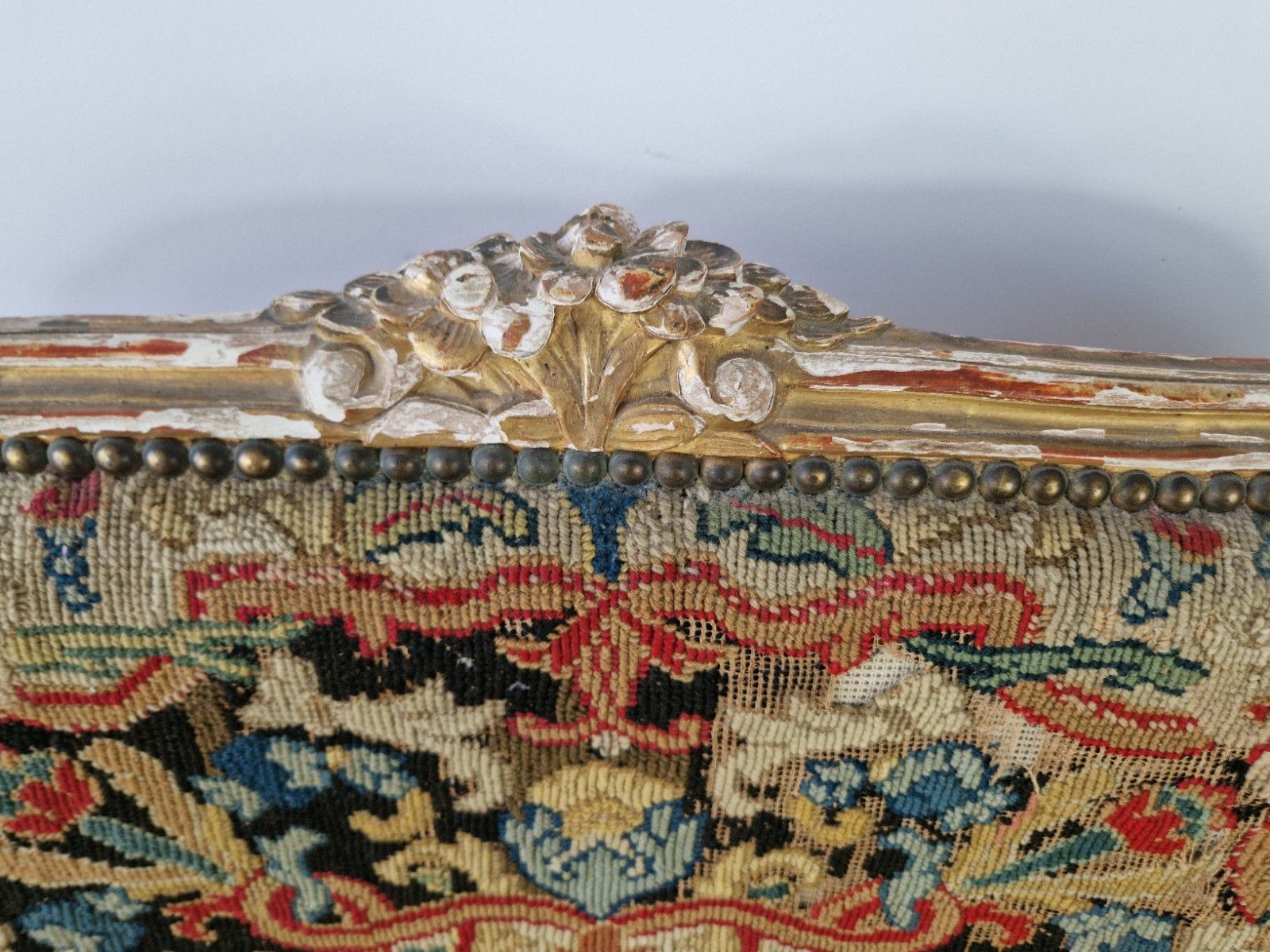 photo for sale Antique French Sofa Louis XV Style With Tapestry Chateau Furniture