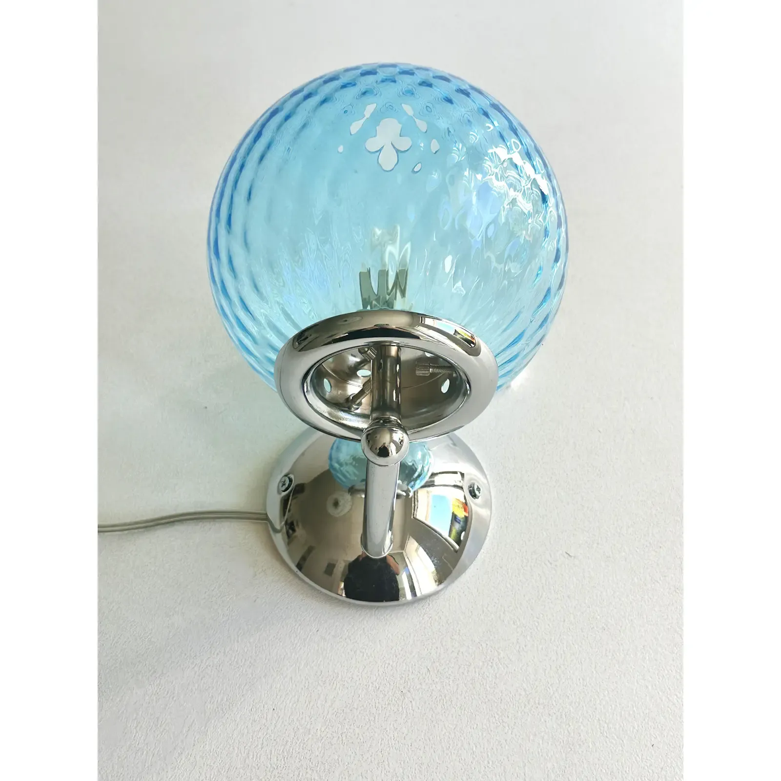 Sculptural Light Blue “Ballotton” Murano Glass Wall Sconces — Lot Of 4 photo buy
