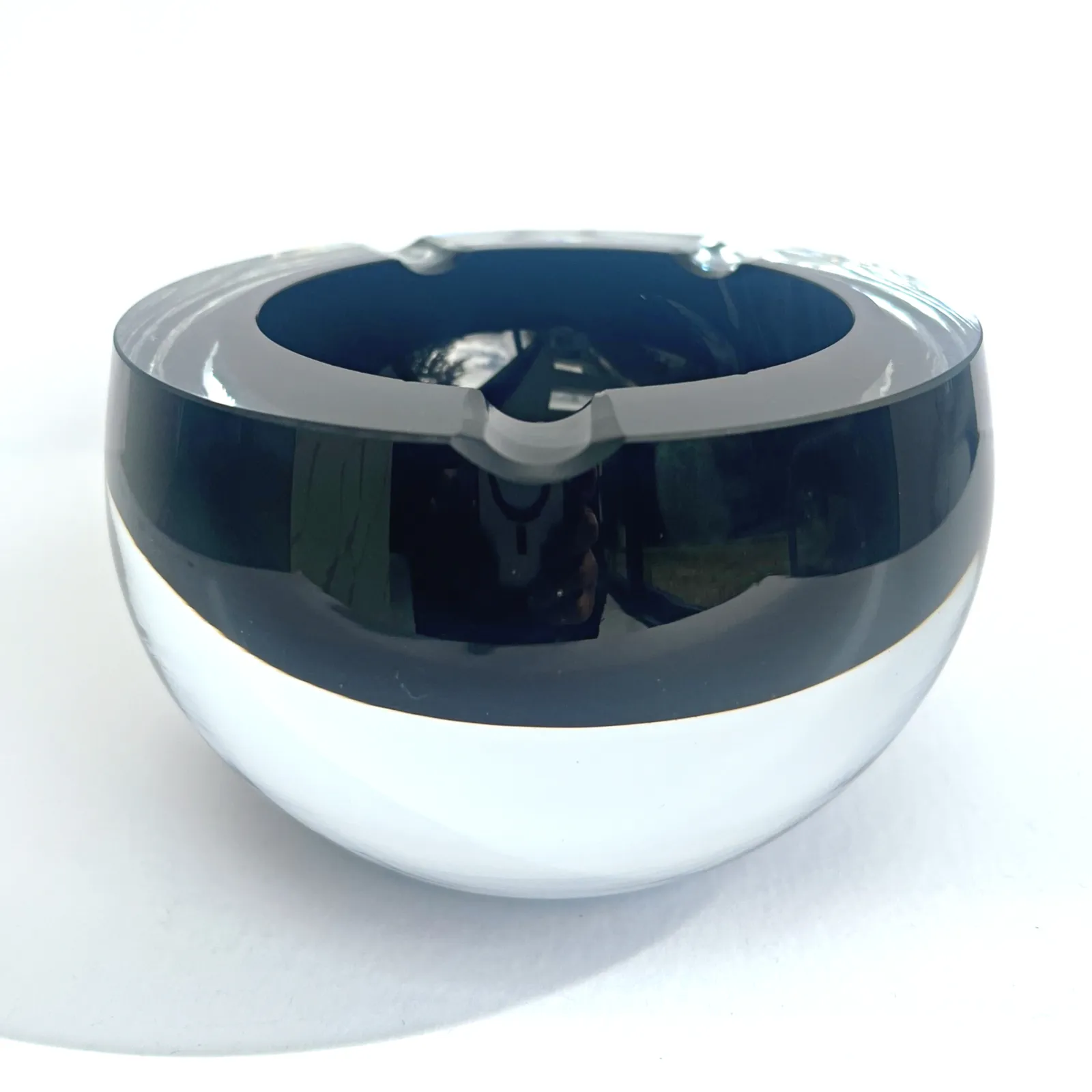 Mid Century Modern Antonio Da Ros Glass Glass Ashtray Murano Sommerso