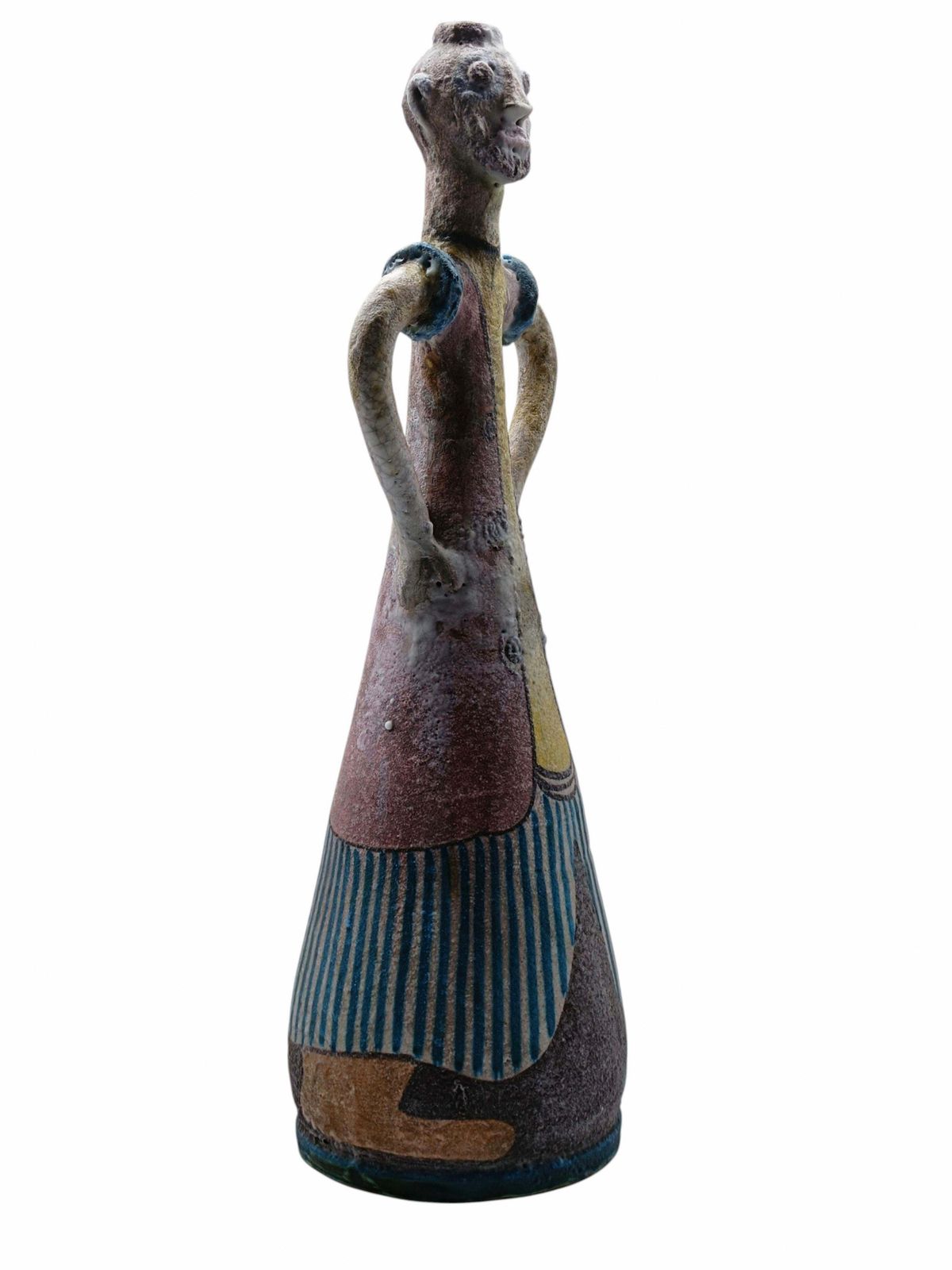 C.A.S. Vietri Figurative Ceramic Vase With Lugs, Italy 1960s photo Home Decor