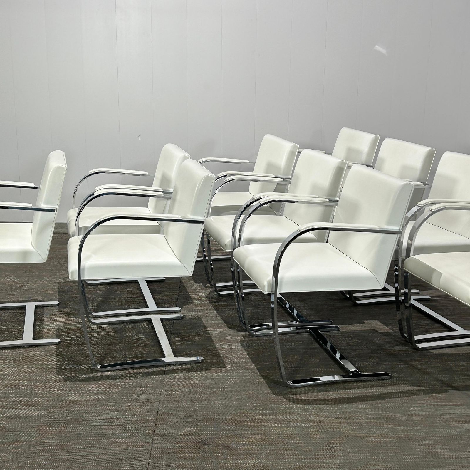Knoll Brno Flat Bar Side Chairs By Mies Van Der Rohe, Set Of Ten photo 11491.0