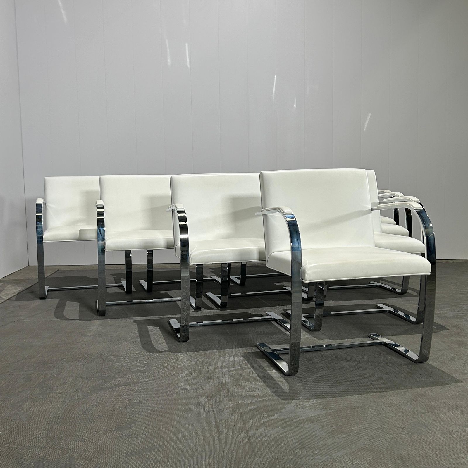 Knoll Brno Flat Bar Side Chairs By Mies Van Der Rohe, Set Of Ten photo vintage