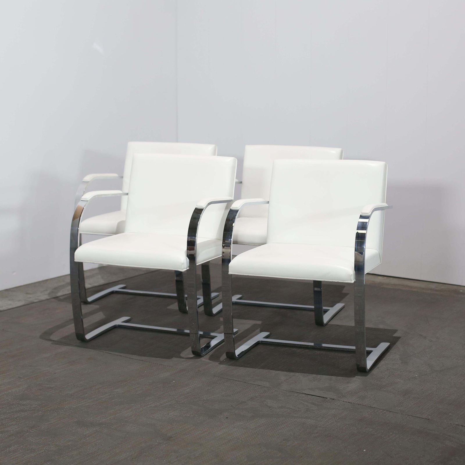 Furniture Knoll Brno Flat Bar Side Chairs By Mies Van Der Rohe, Set Of Ten photo
