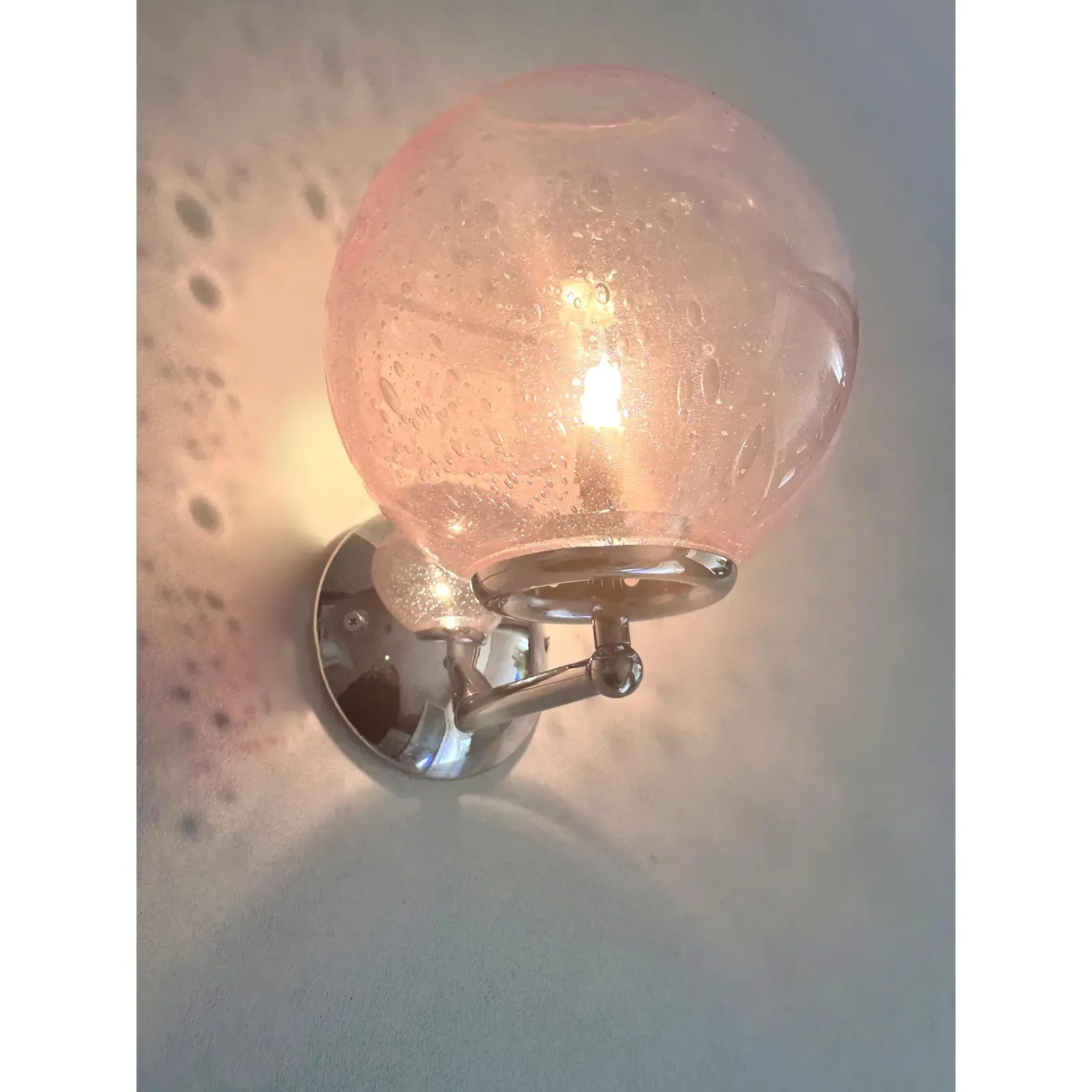 Sculptural Pink “Pulegoso” Murano Glass Wall Sconces —Lot Of 4 photo furniture