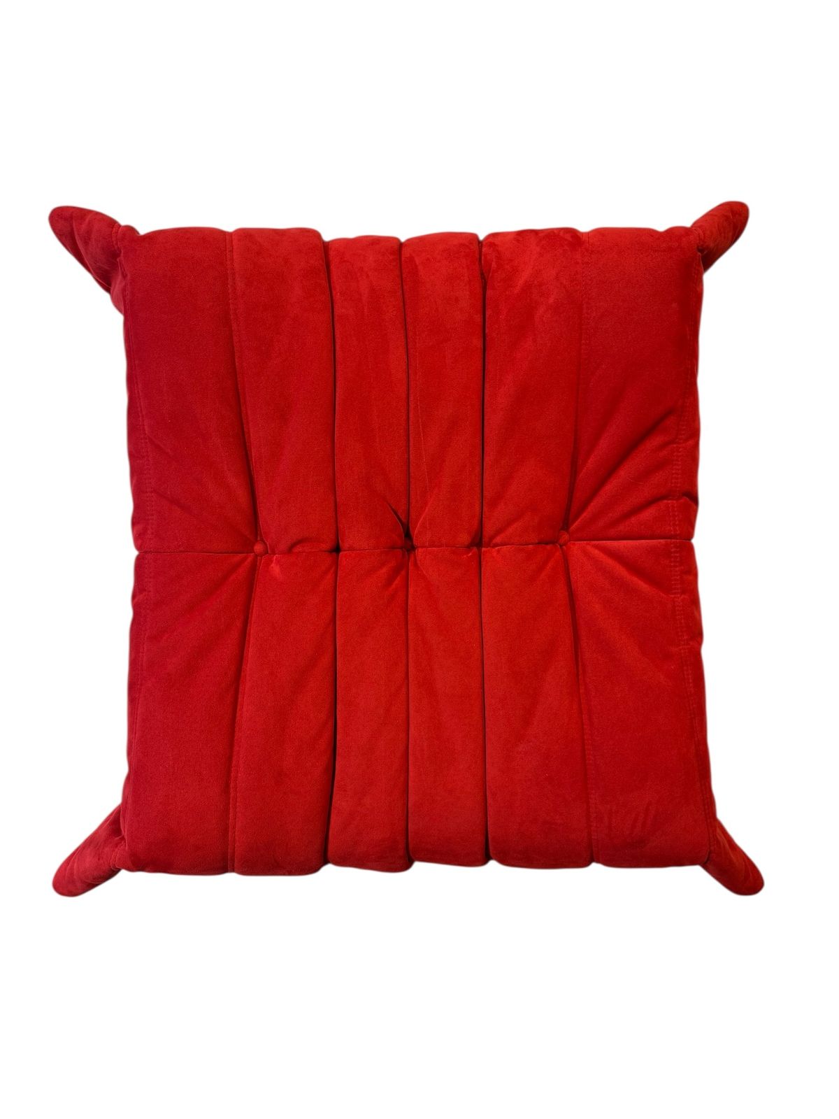 photo for sale Set Of Red Alcantara Togo Fireside Chair & Ottoman By Michel Ducaroy For Ligne