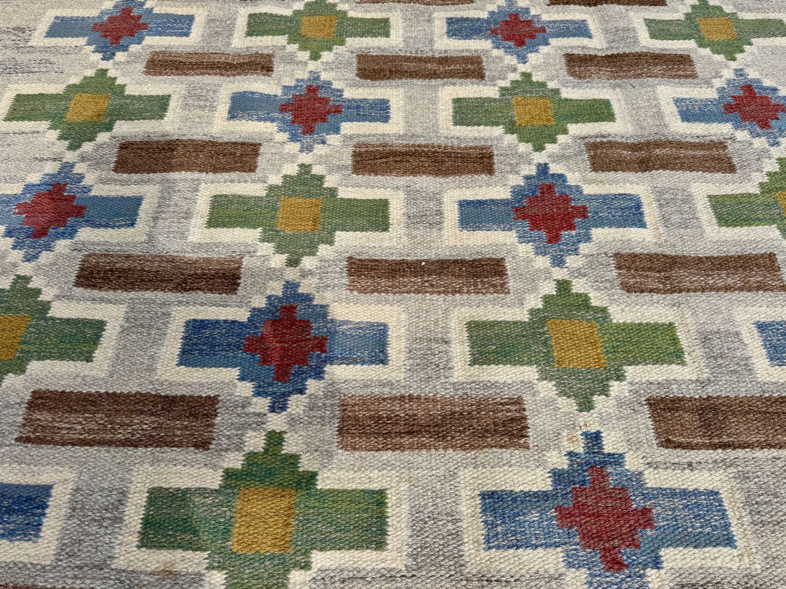 1950s Large Swedish Rollakan Flat Weave Rug By Judith Johansson photo buy