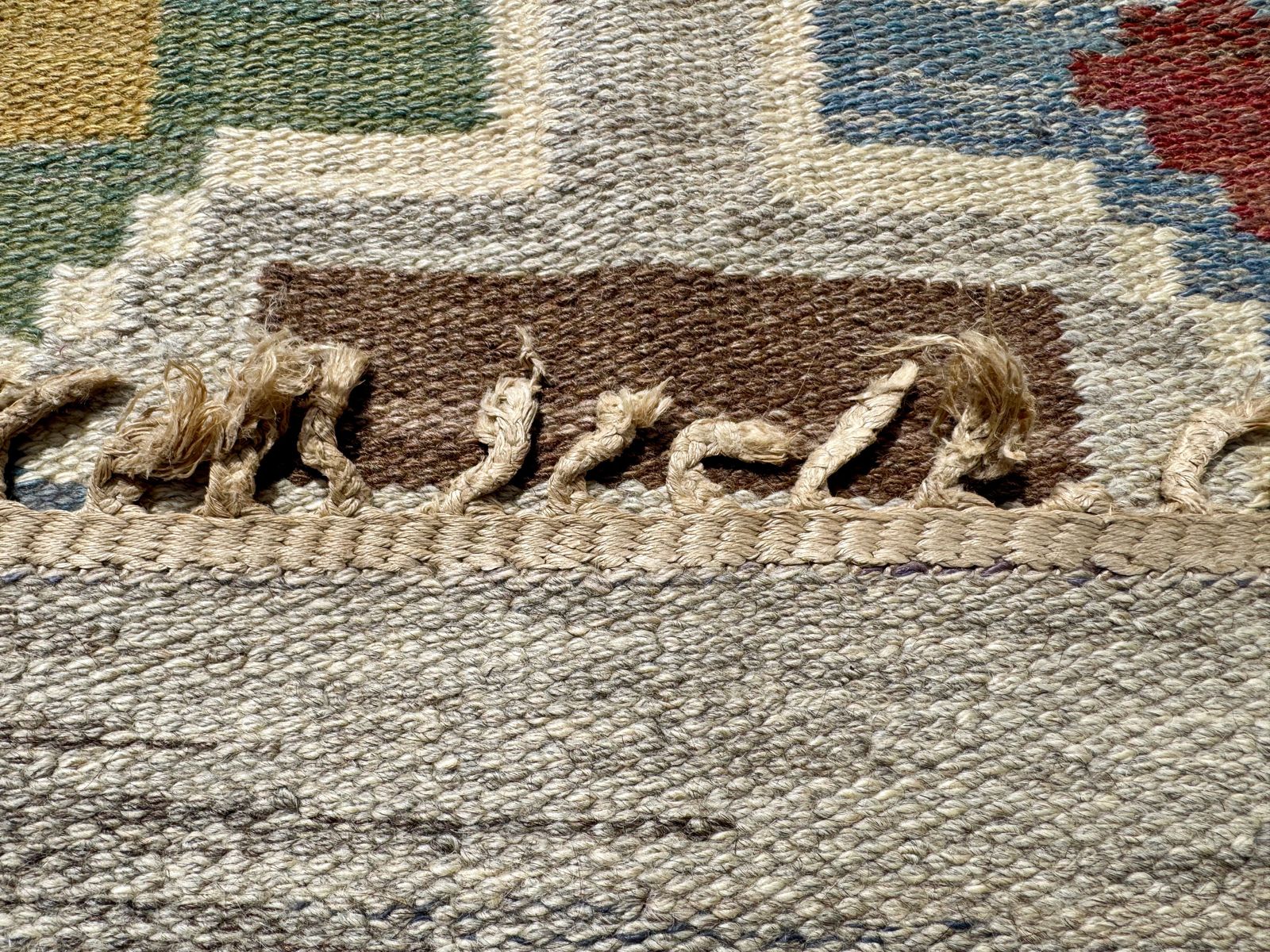 photo buy 1950s Large Swedish Rollakan Flat Weave Rug By Judith Johansson