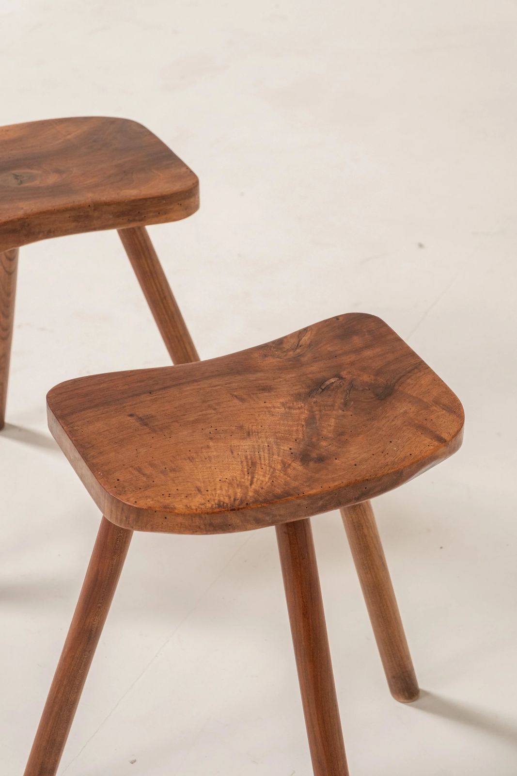 Pair Of French Wooden Stools, 1950s photo Furniture