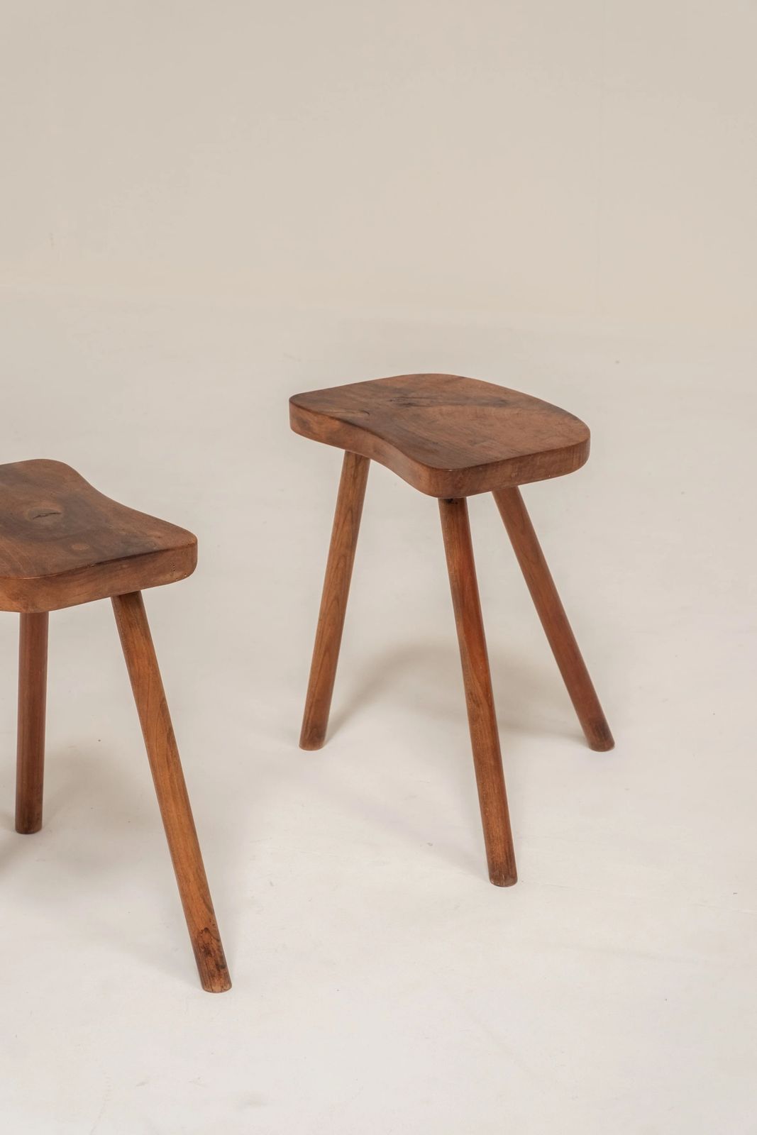 Pair Of French Wooden Stools, 1950s photo 367.0