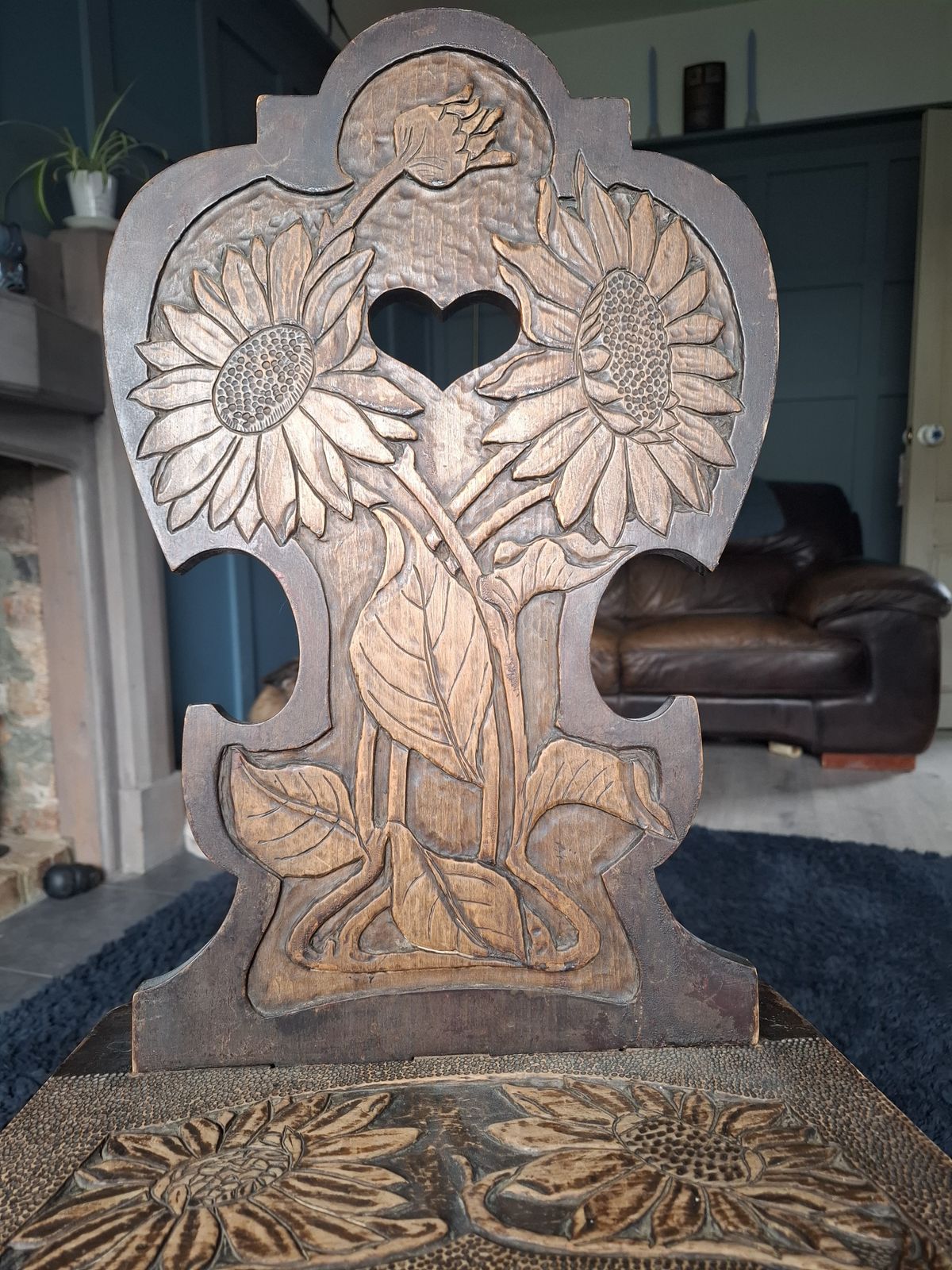 Sunflower Oak And Fruitwood Arts And Crafts Hall Chair photo furniture