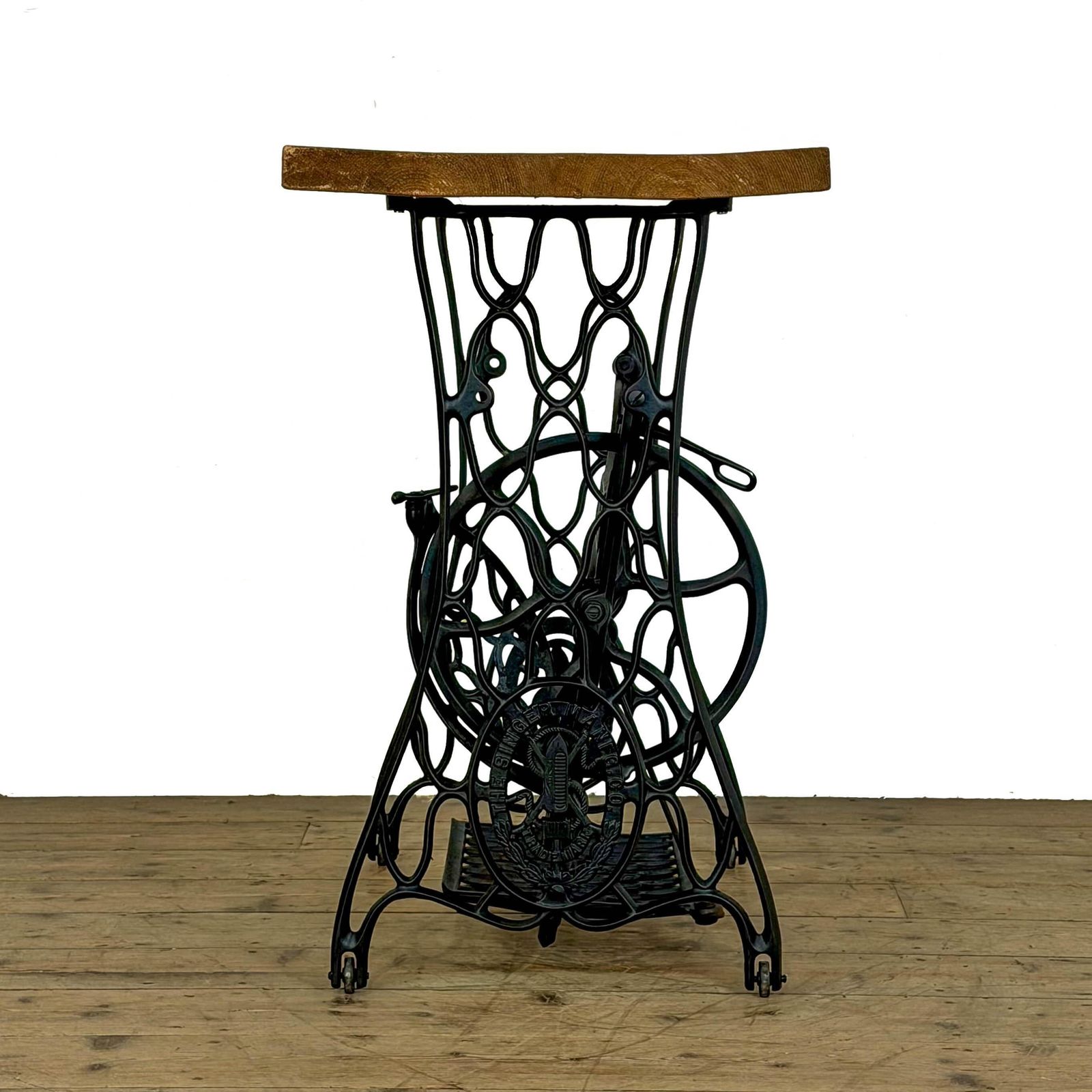 Antique Singer Sewing Machine Table | Antique Furniture | Oak Topped Table | Pub Table photo Furniture
