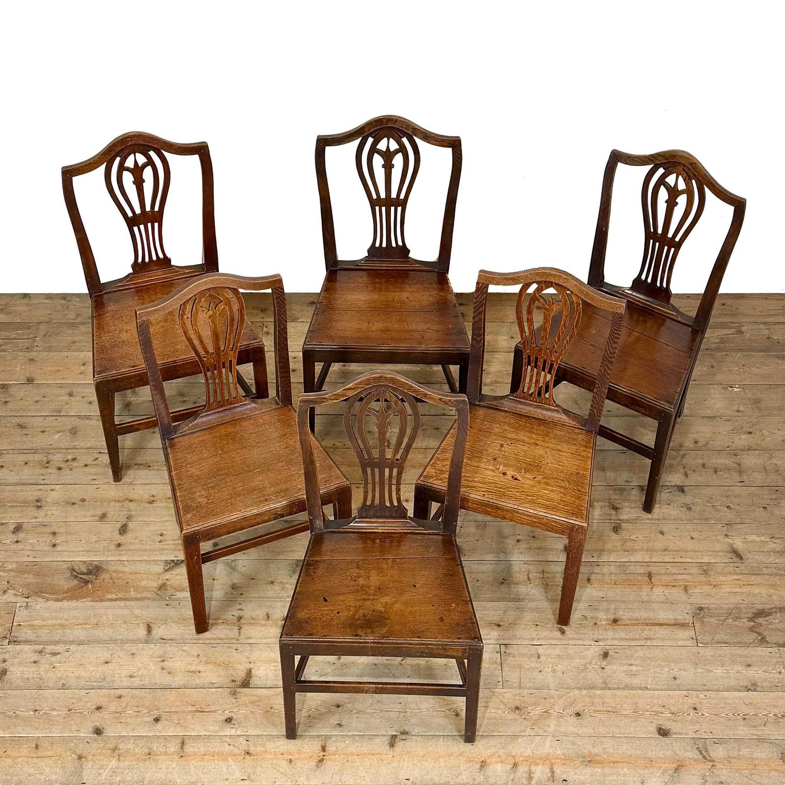Antique Set Of Six 19th Century Oak Dining Chairs | Set Of Chairs | Antique Chairs | Dining Chairs | Kitchen Chairs photo for sale