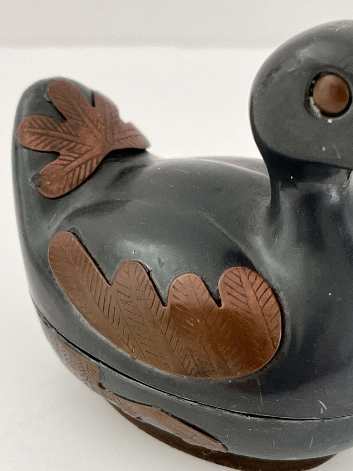 photo for sale Pewter And Copper Trinket Box, Hong Kong Mid Century Ca 1950s