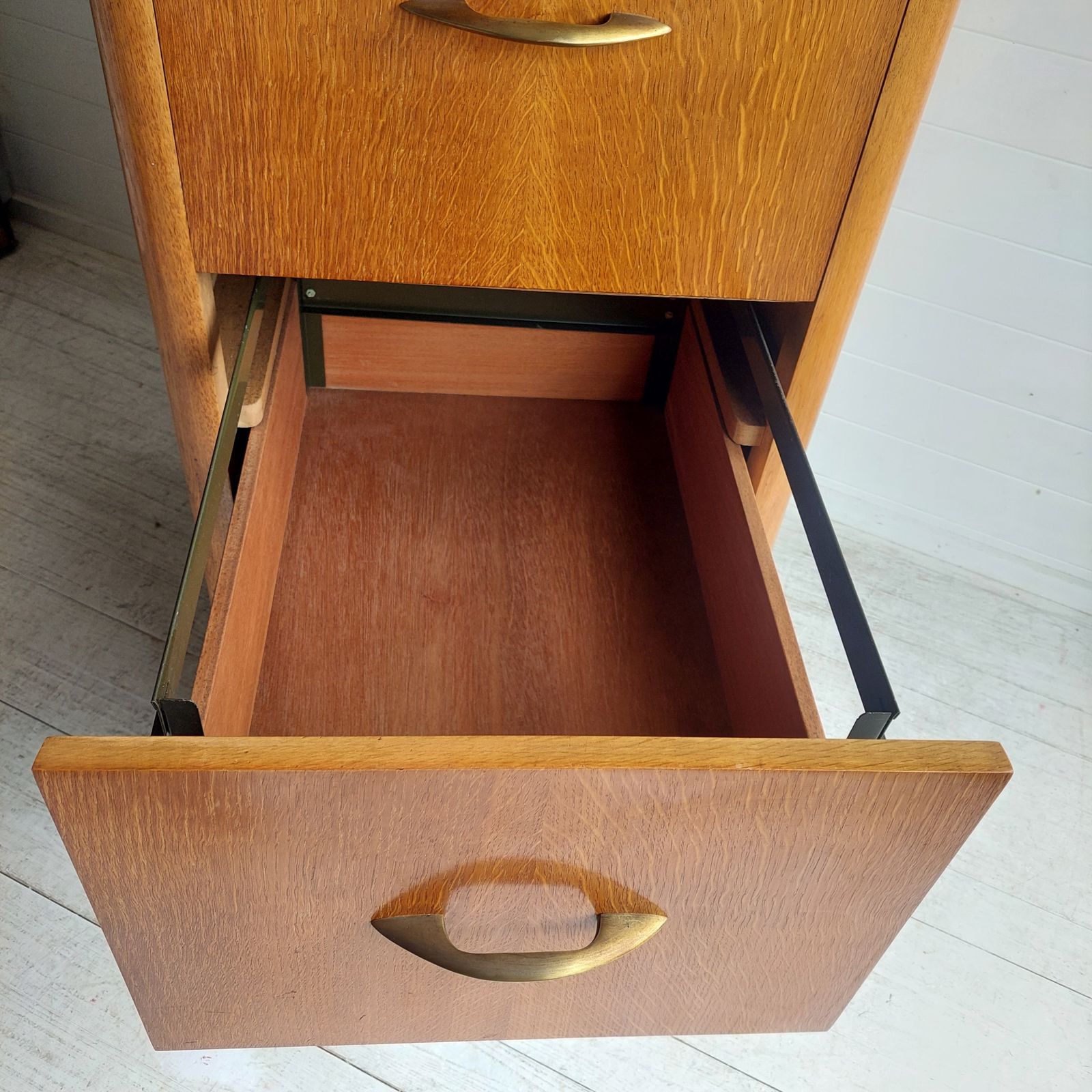 photo buy Art Deco Oak 4 Chest Of Drawers Large Filing Cabinet With Bar Drawer England 30s 40s