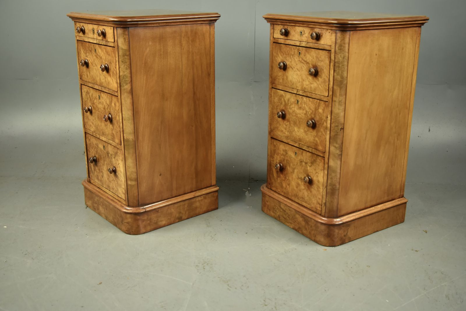 Pair Of Victorian Burr Walnut Bedside Chests Of Drawers photo furniture
