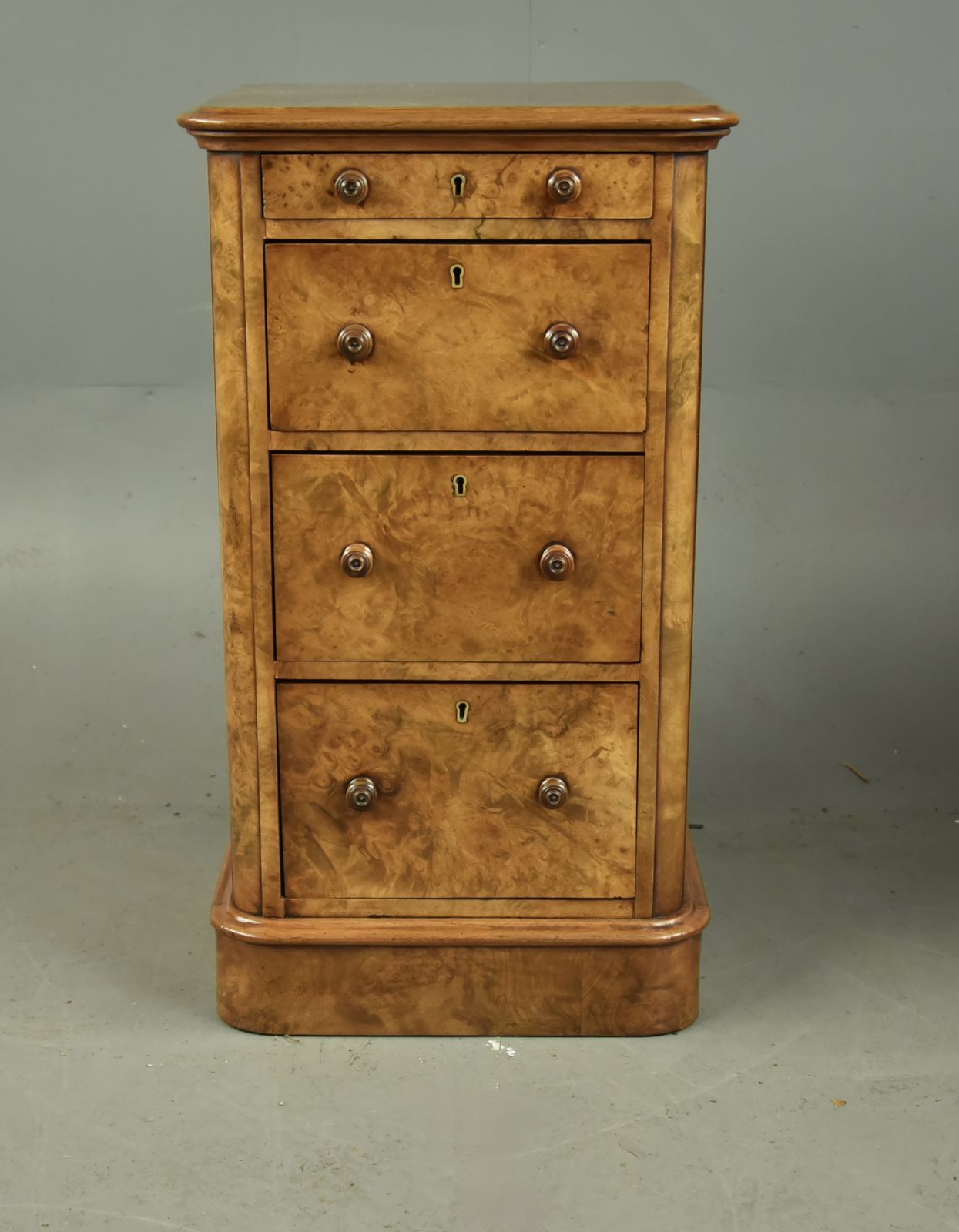 Pair Of Victorian Burr Walnut Bedside Chests Of Drawers photo 1695.0