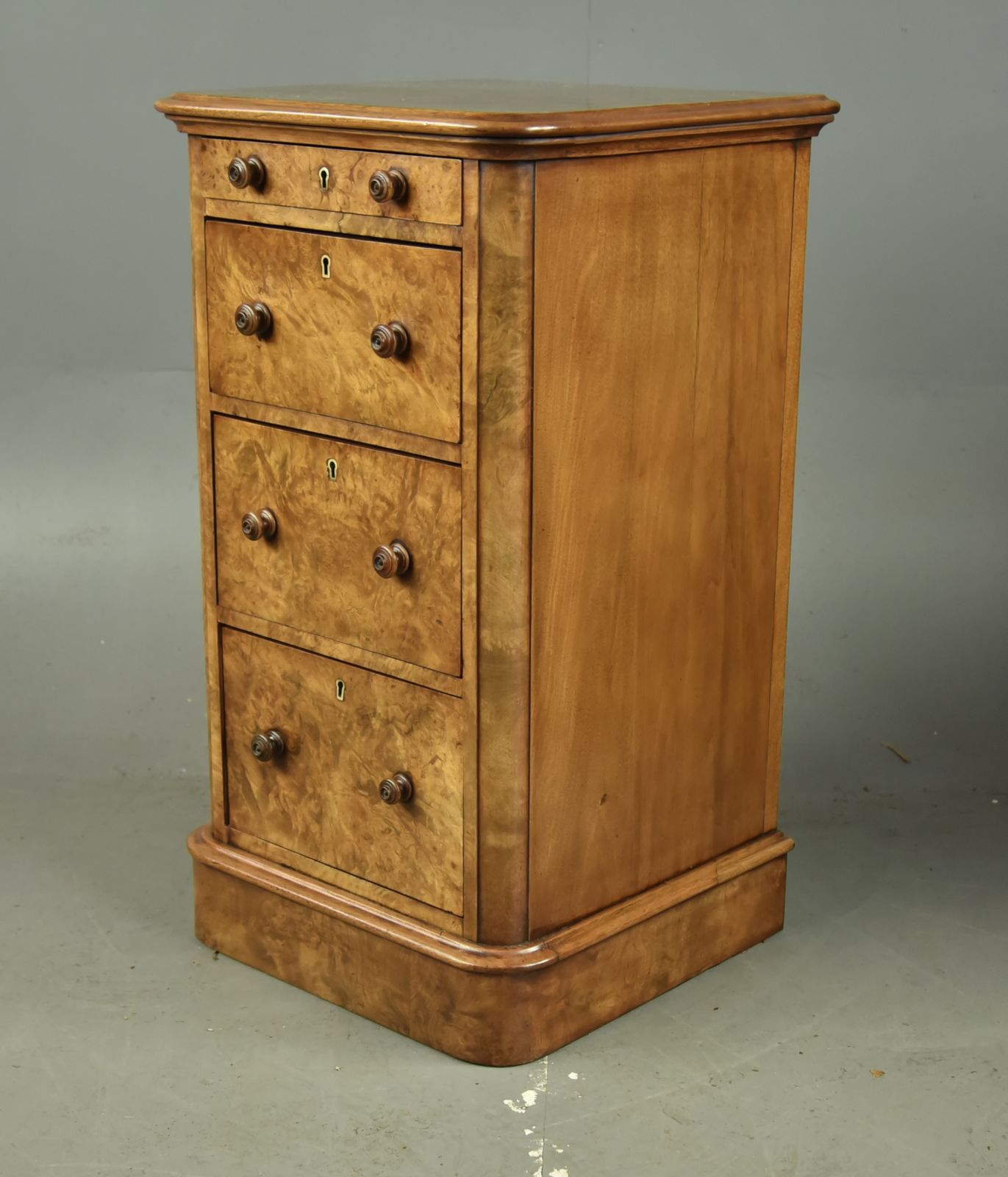 Pair Of Victorian Burr Walnut Bedside Chests Of Drawers photo vinterior