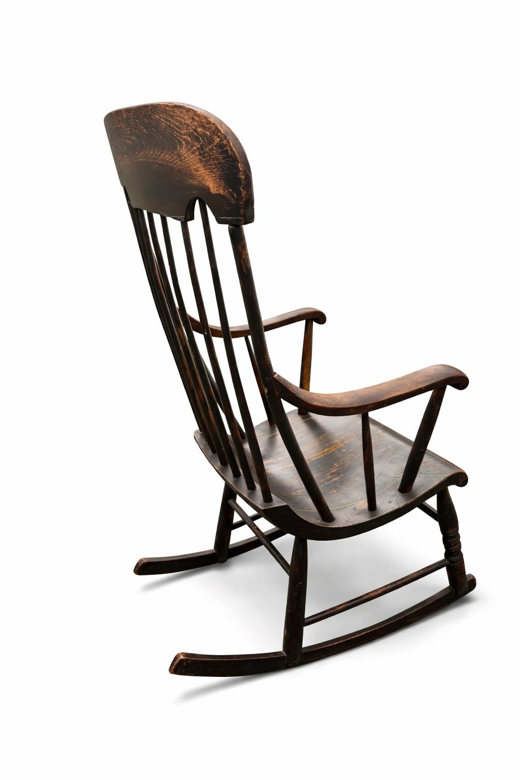 Antique Boston Rocking Chair With Gilded Illustrations C. 1820 photo buy