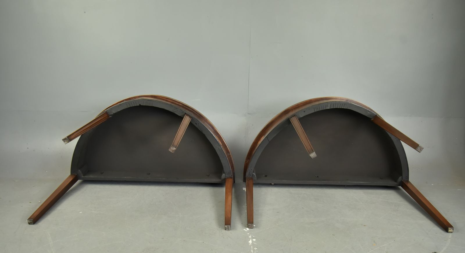 Pair Of Georgian Mahogany Demi Lune Console Tables photo Furniture