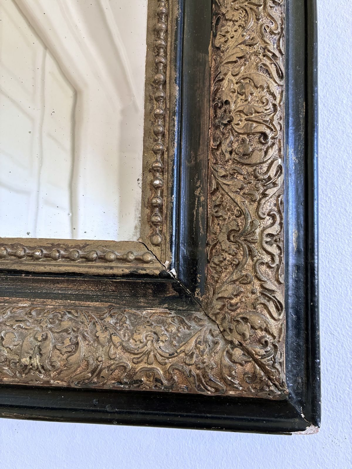 Large Antique French Louis Philippe Giltwood Mirror, Late 19th Century photo for sale