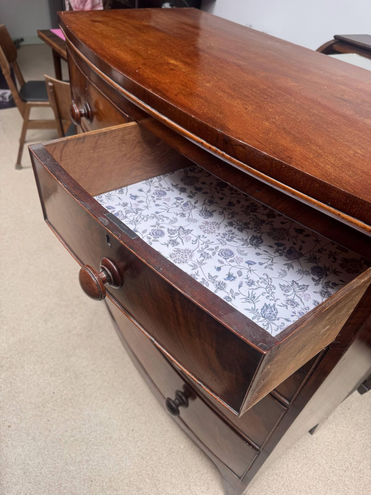 Regency Mahogany Bow Front Chest Of Drawers photo Furniture
